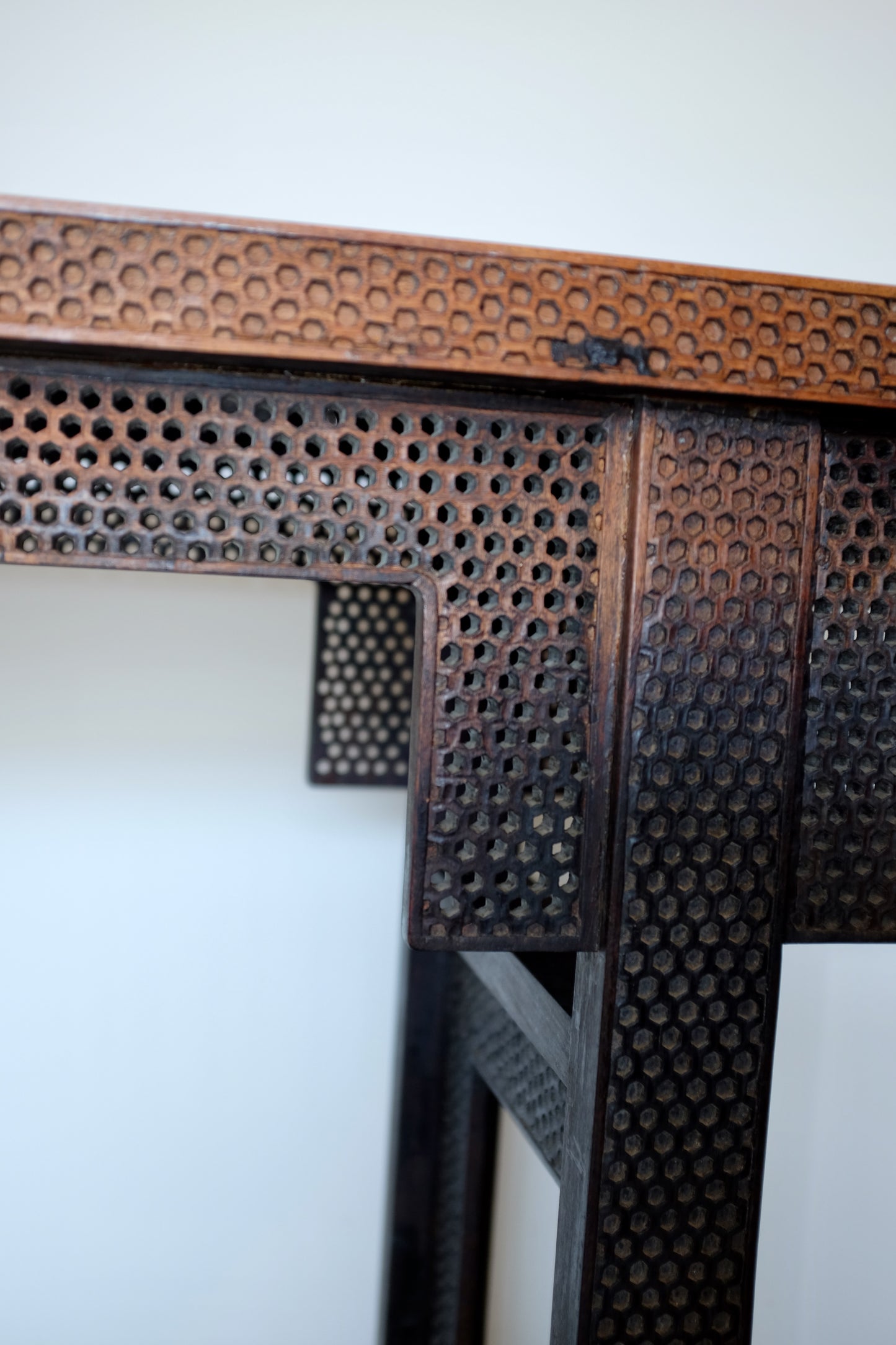 Antique Perforated Carved Chinese Console Table