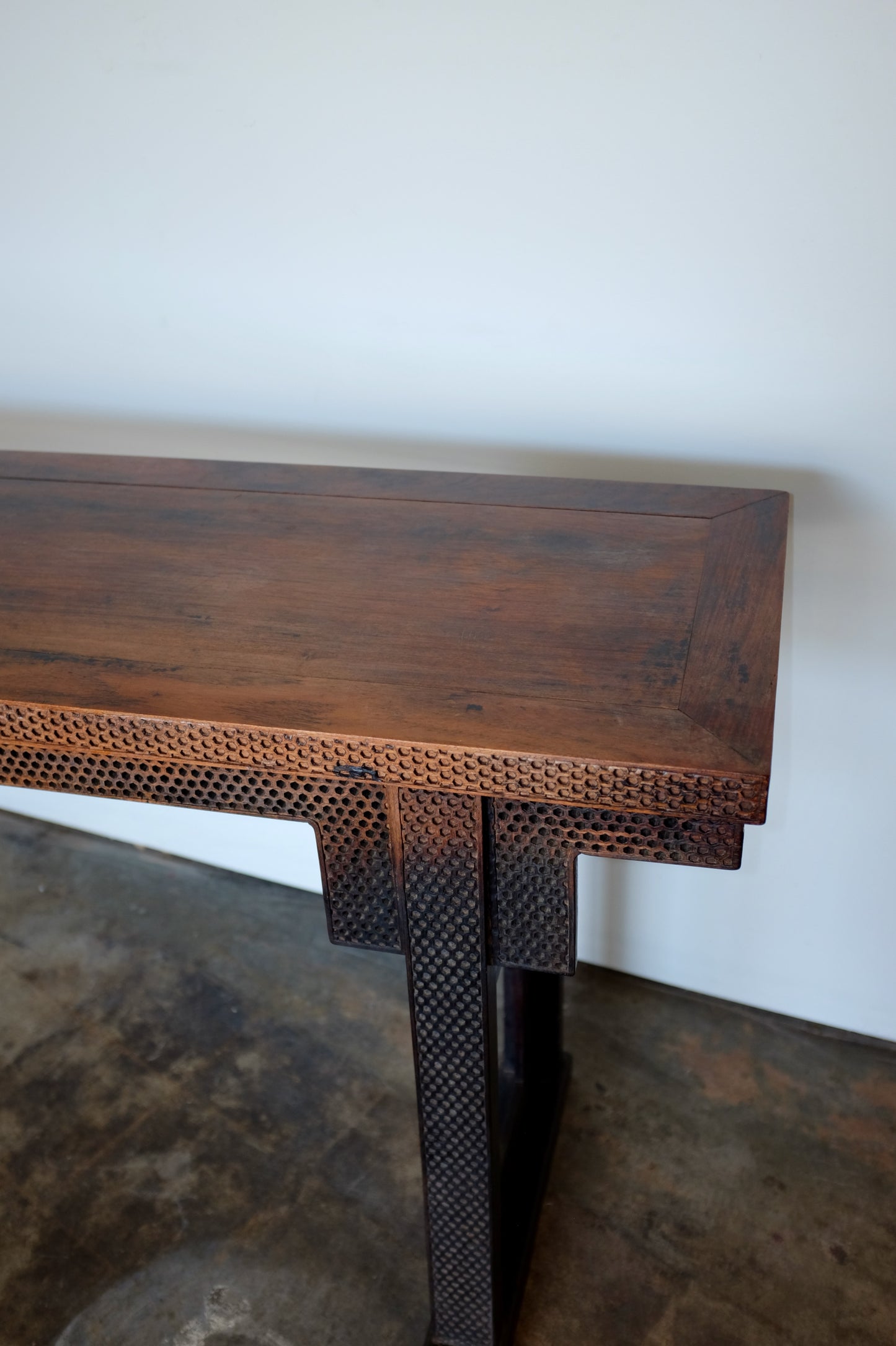 Antique Perforated Carved Chinese Console Table