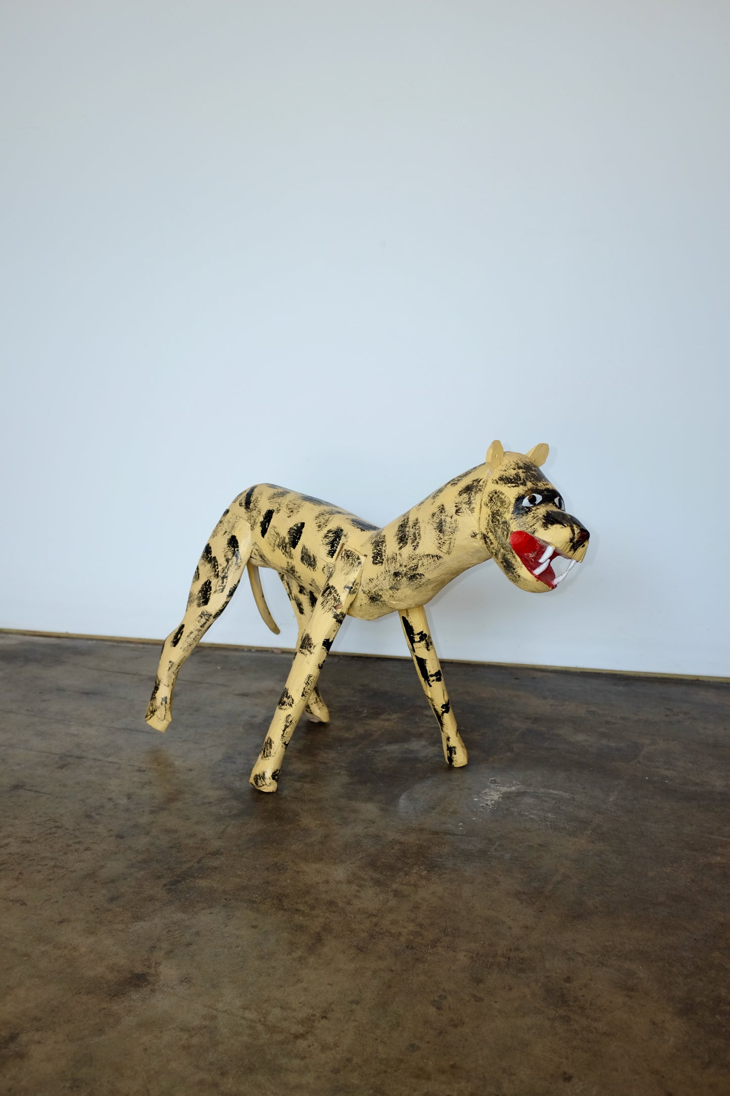 Cheetah Carved Wood Folk Art Sculpture, Jeff Williams