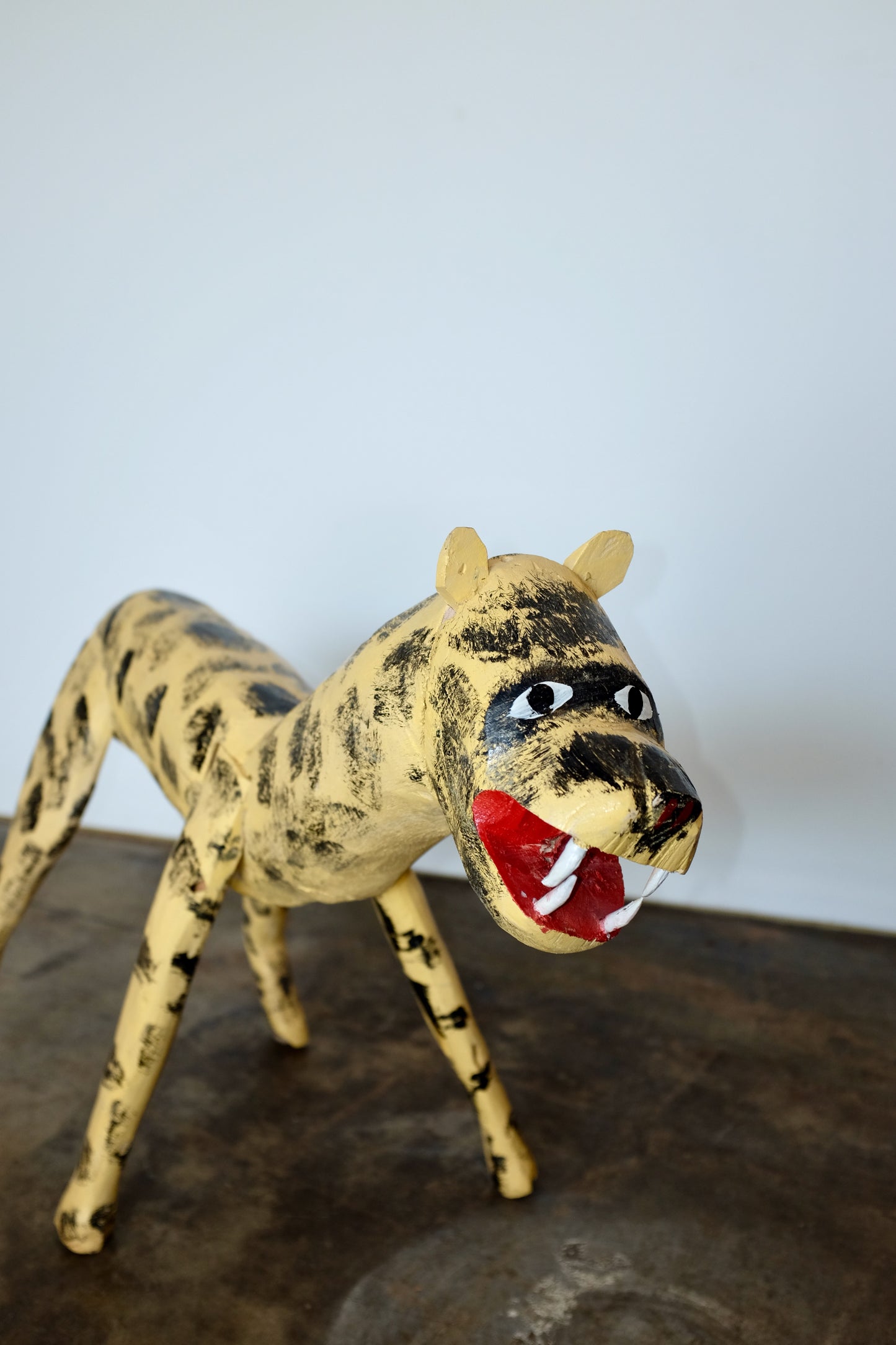 Cheetah Carved Wood Folk Art Sculpture, Jeff Williams