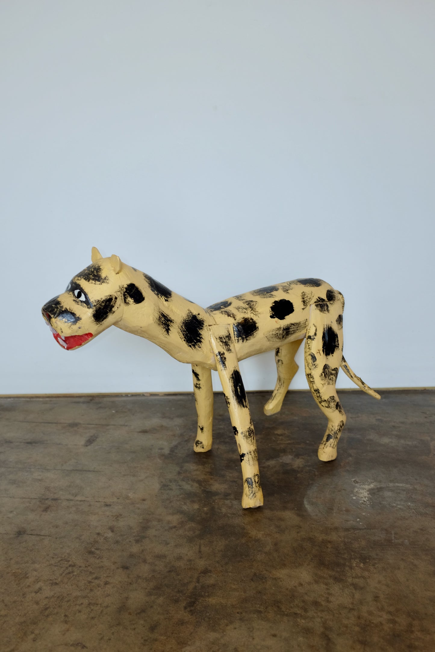Cheetah Carved Wood Folk Art Sculpture, Jeff Williams