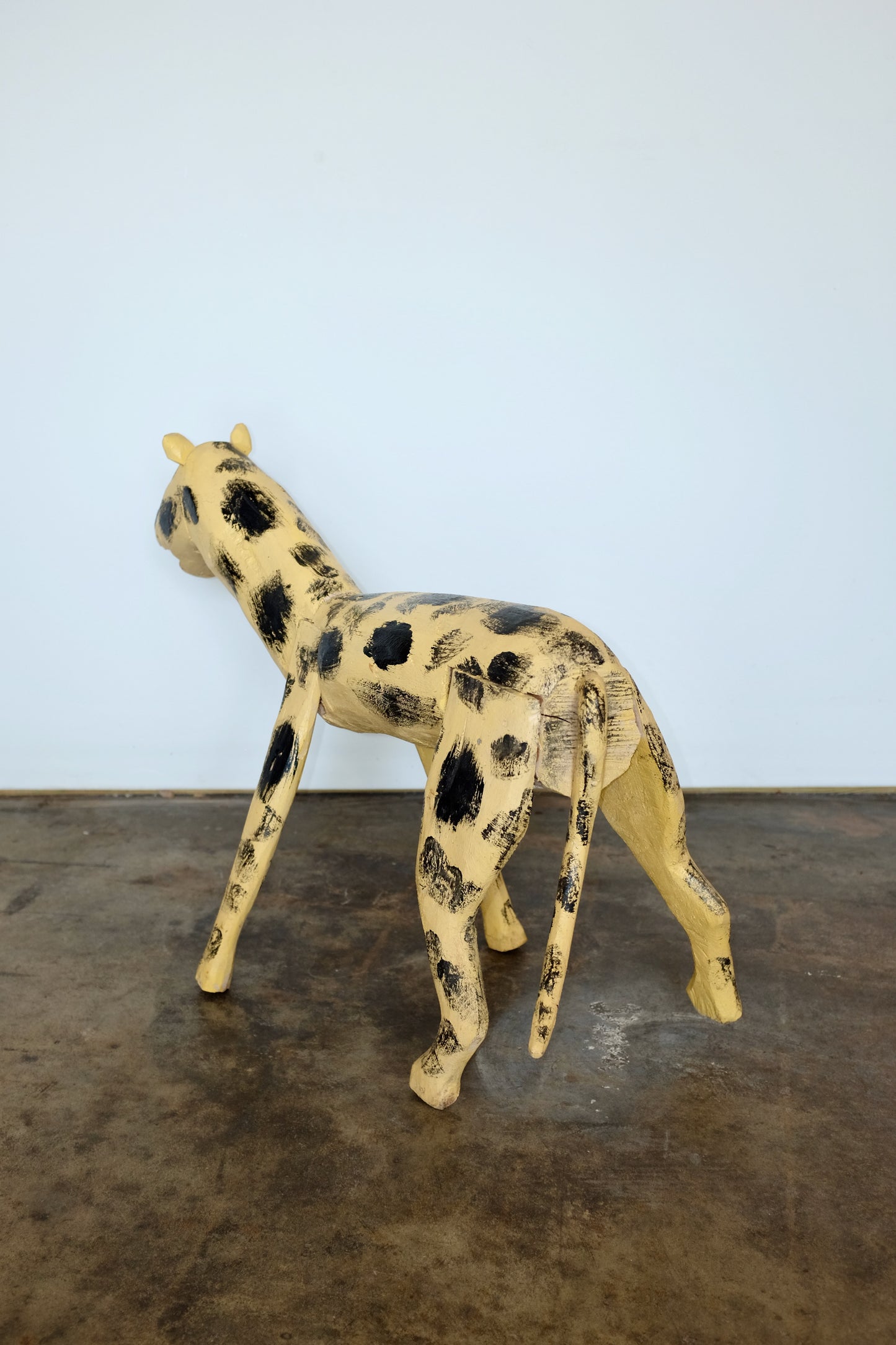 Cheetah Carved Wood Folk Art Sculpture, Jeff Williams