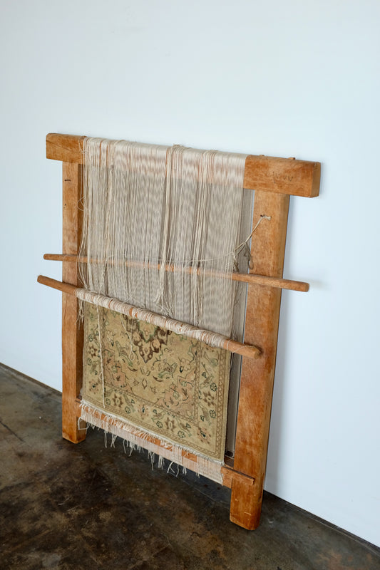 Antique Loom with Tabriz Rug in Progress