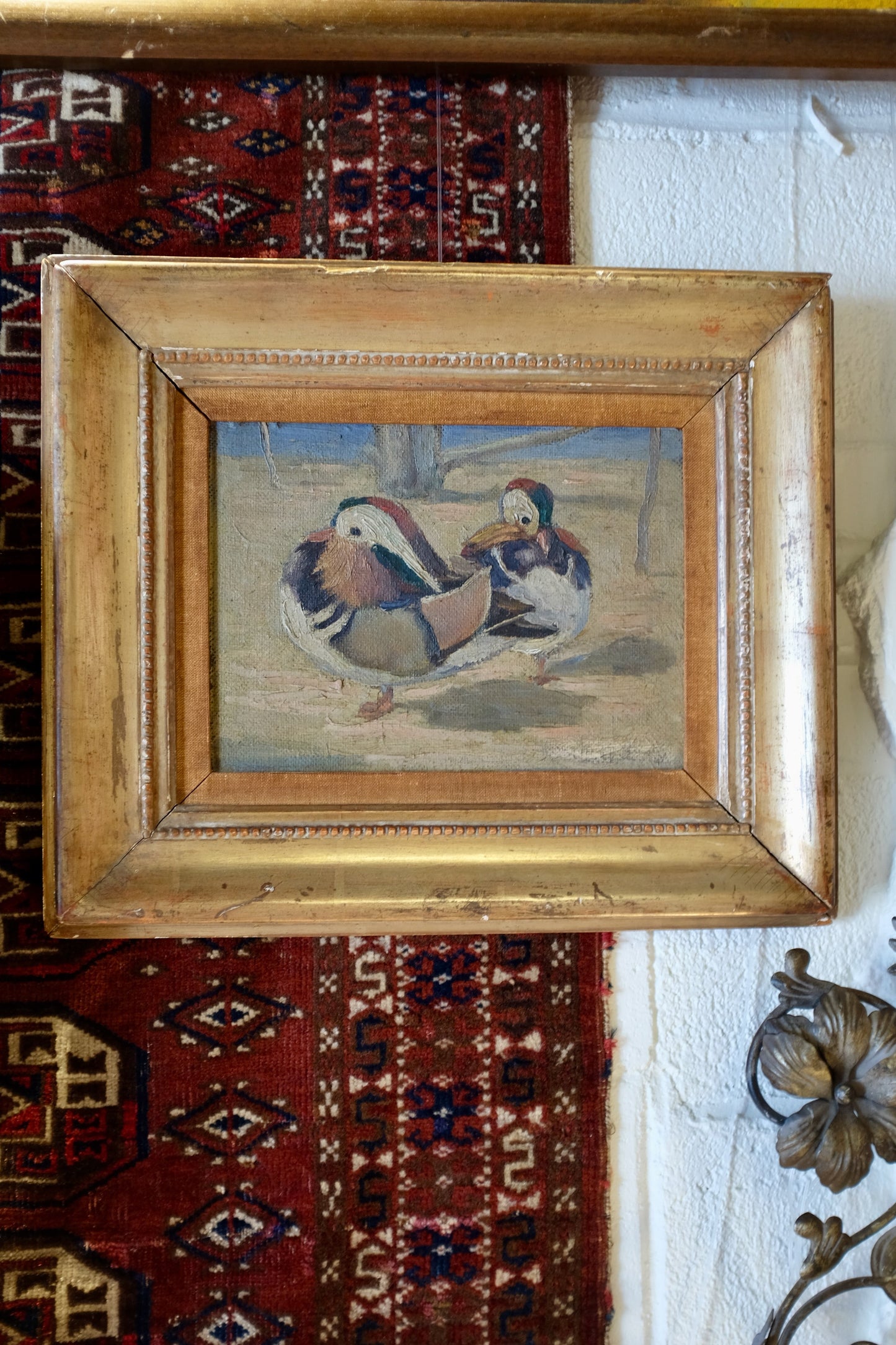 Wood Ducks, Framed Oil on Board
