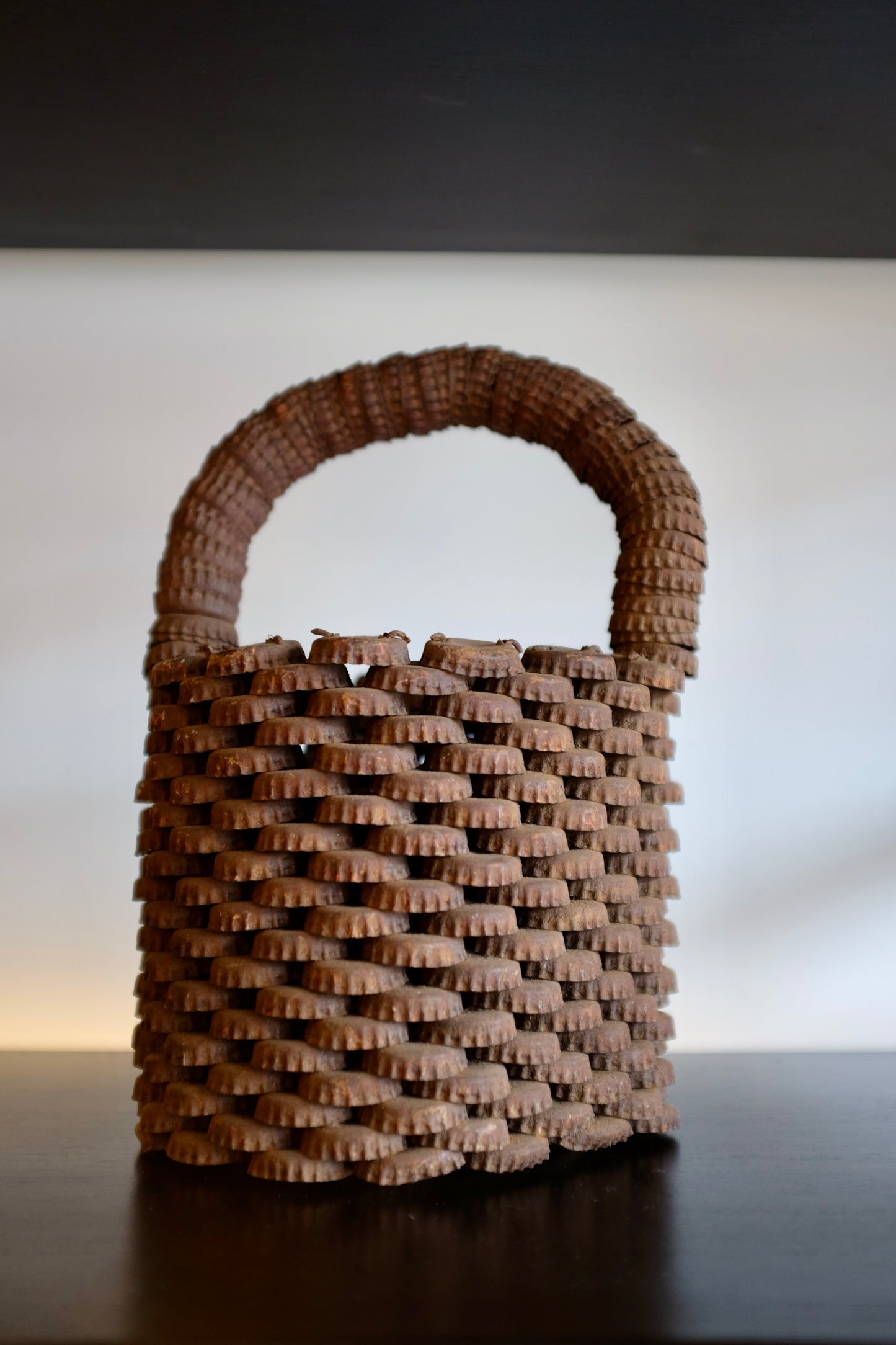Simple Folk Art Bottle Cap Basket