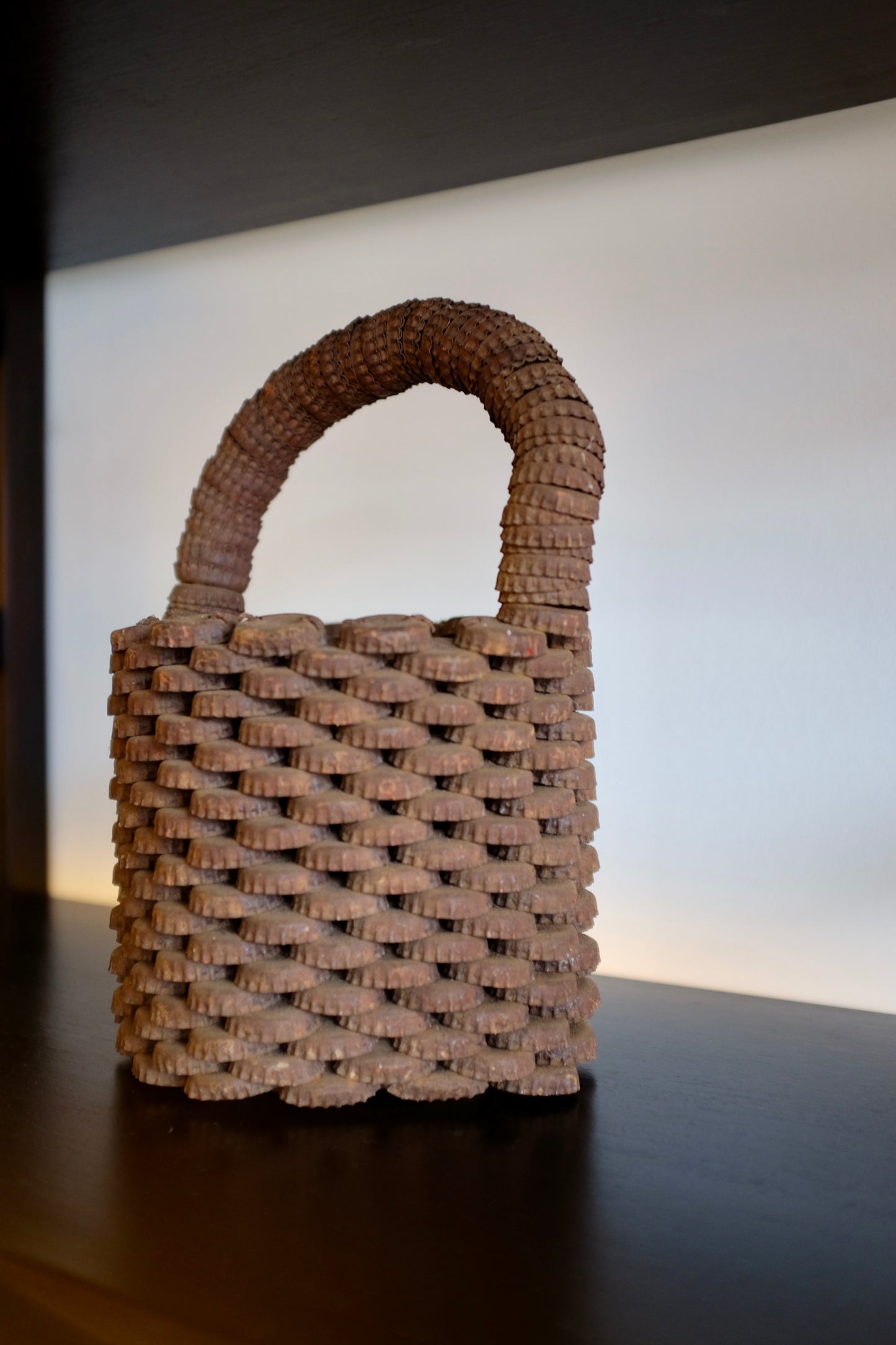 Simple Folk Art Bottle Cap Basket