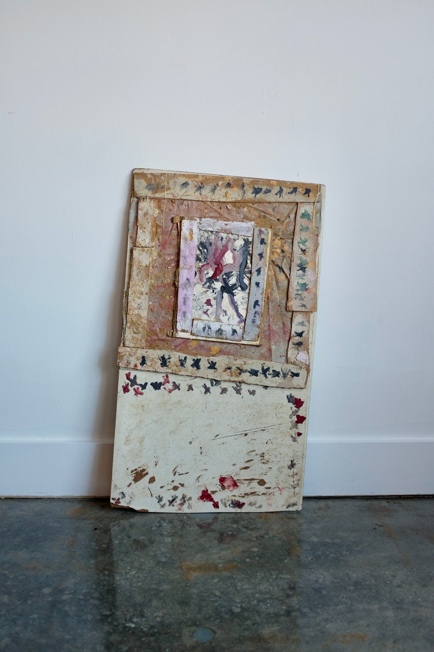 Cream and Multicolor Assemblage Painting, Purvis Young