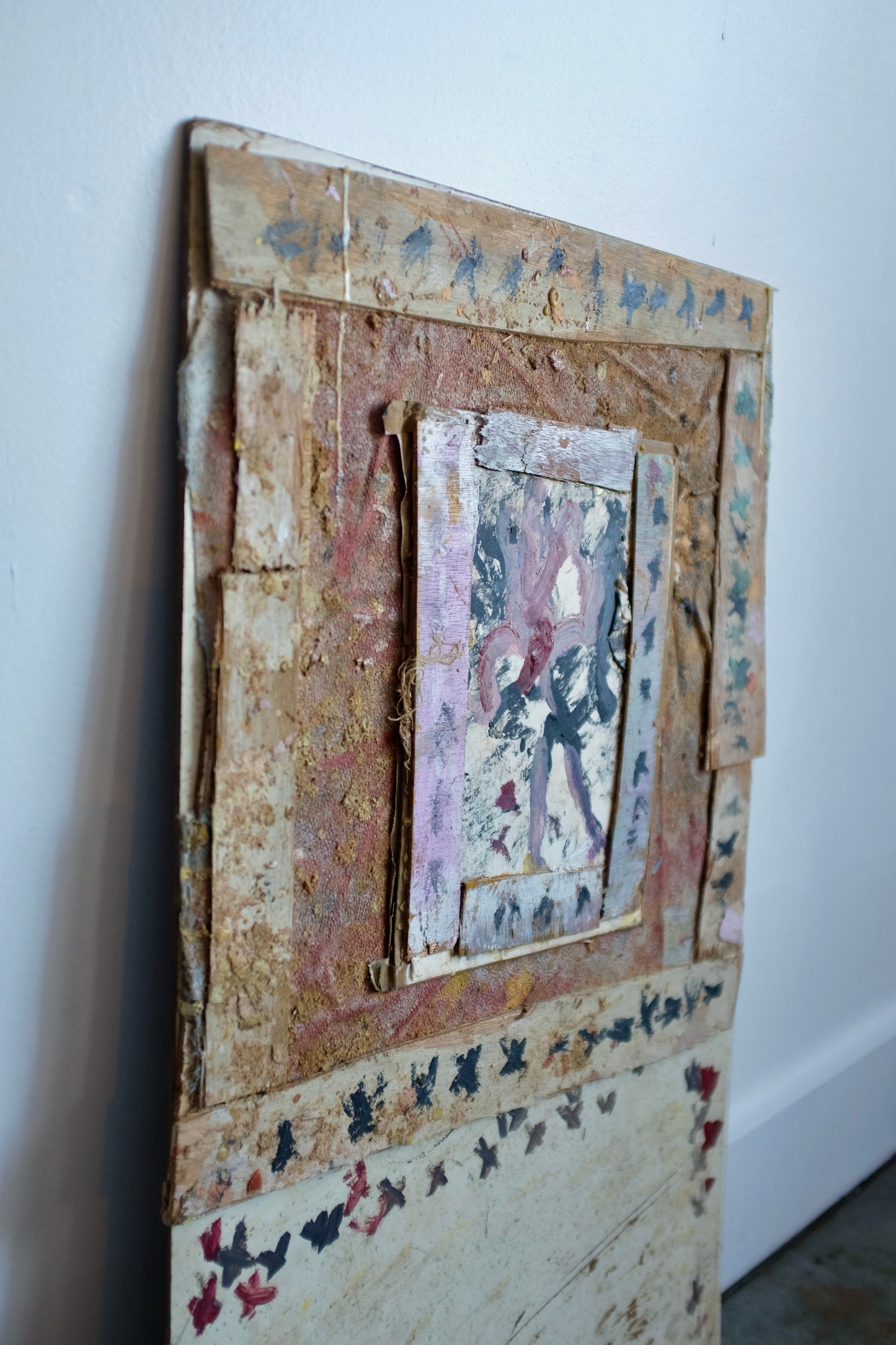 Cream and Multicolor Assemblage Painting, Purvis Young