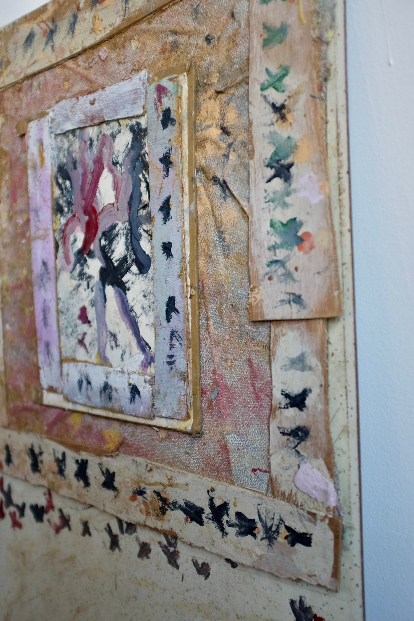 Cream and Multicolor Assemblage Painting, Purvis Young