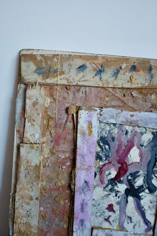 Cream and Multicolor Assemblage Painting, Purvis Young