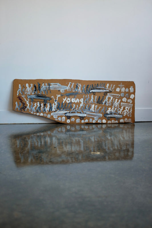 Large Processional Painting on Particle Board, Purvis Young