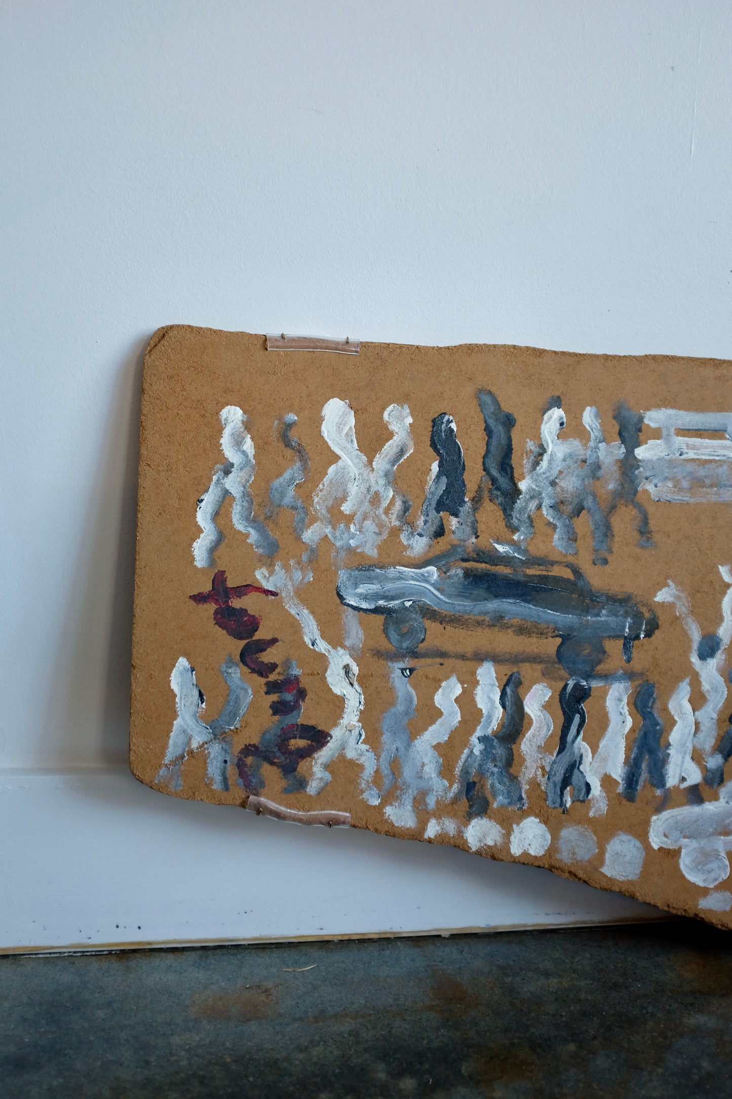 Large Processional Painting on Particle Board, Purvis Young