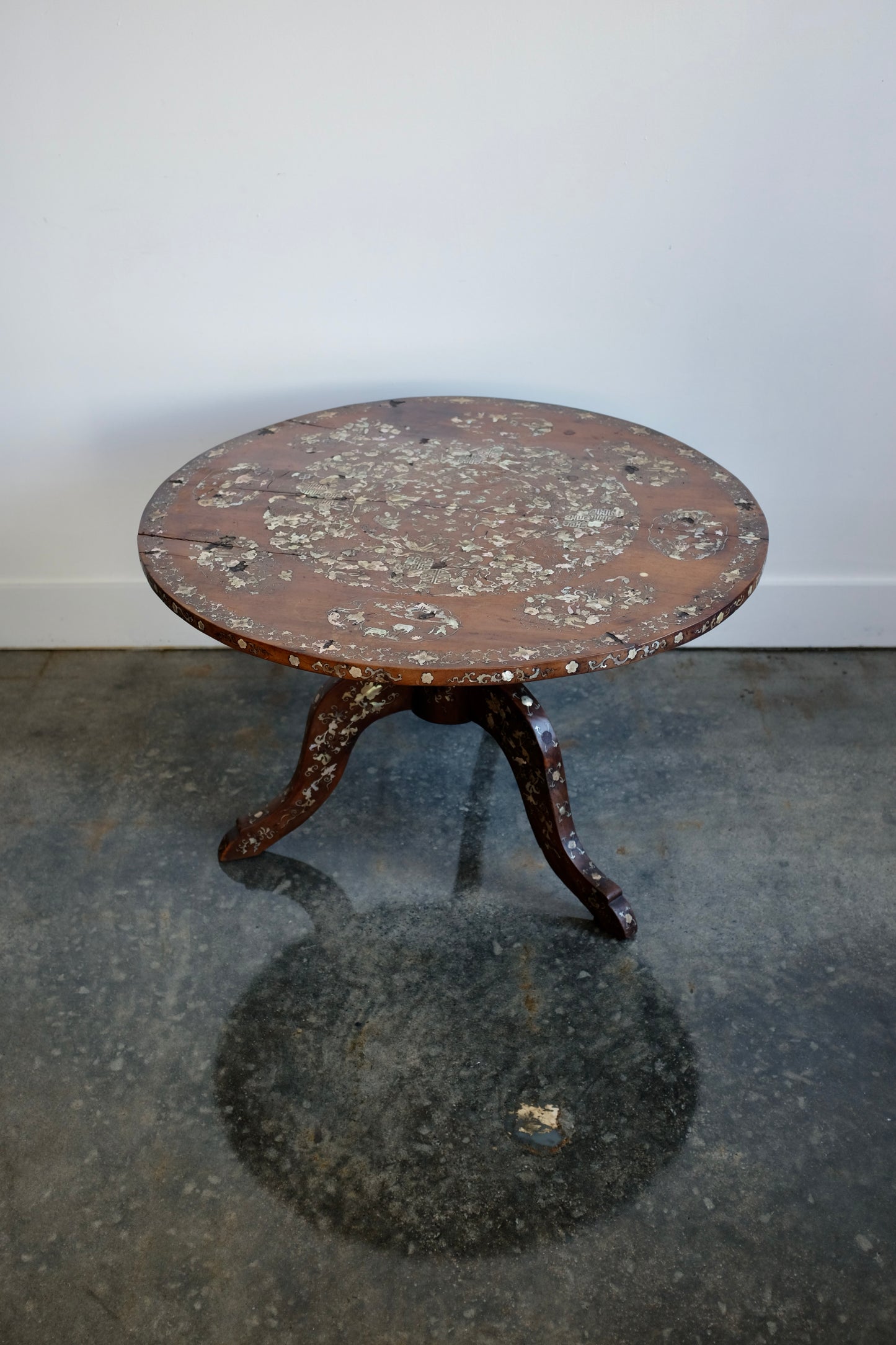 Antique Chinese Mother of Pearl Inlaid Coffee Table