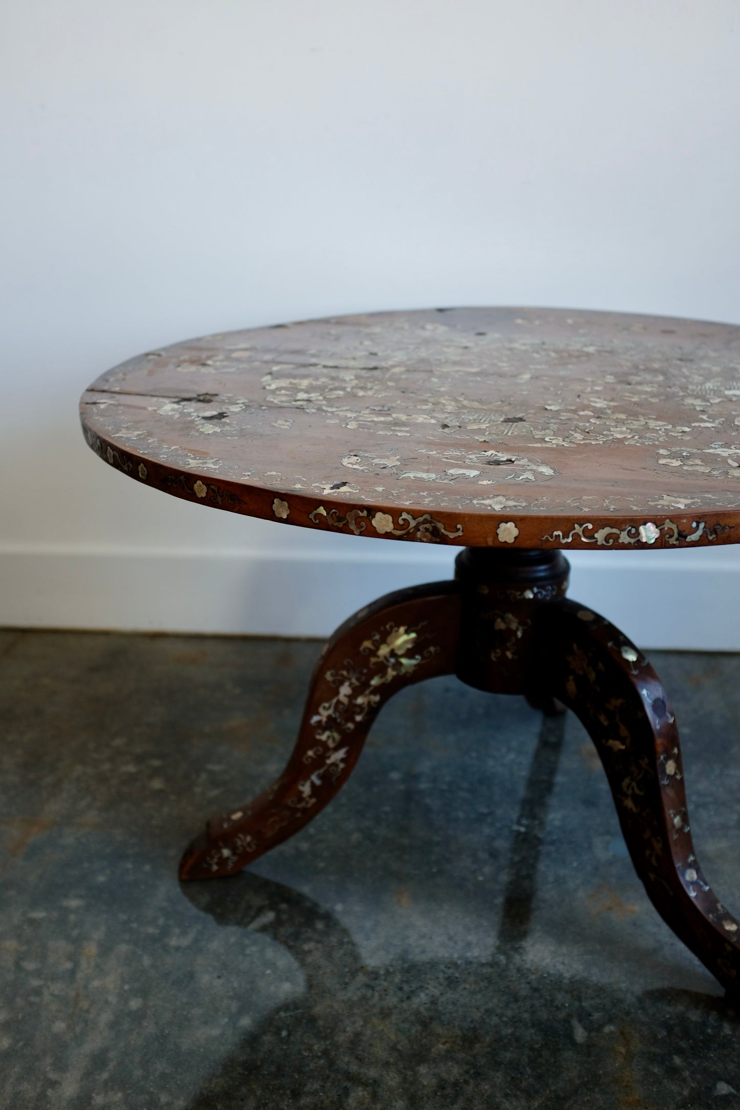 Antique Chinese Mother of Pearl Inlaid Coffee Table
