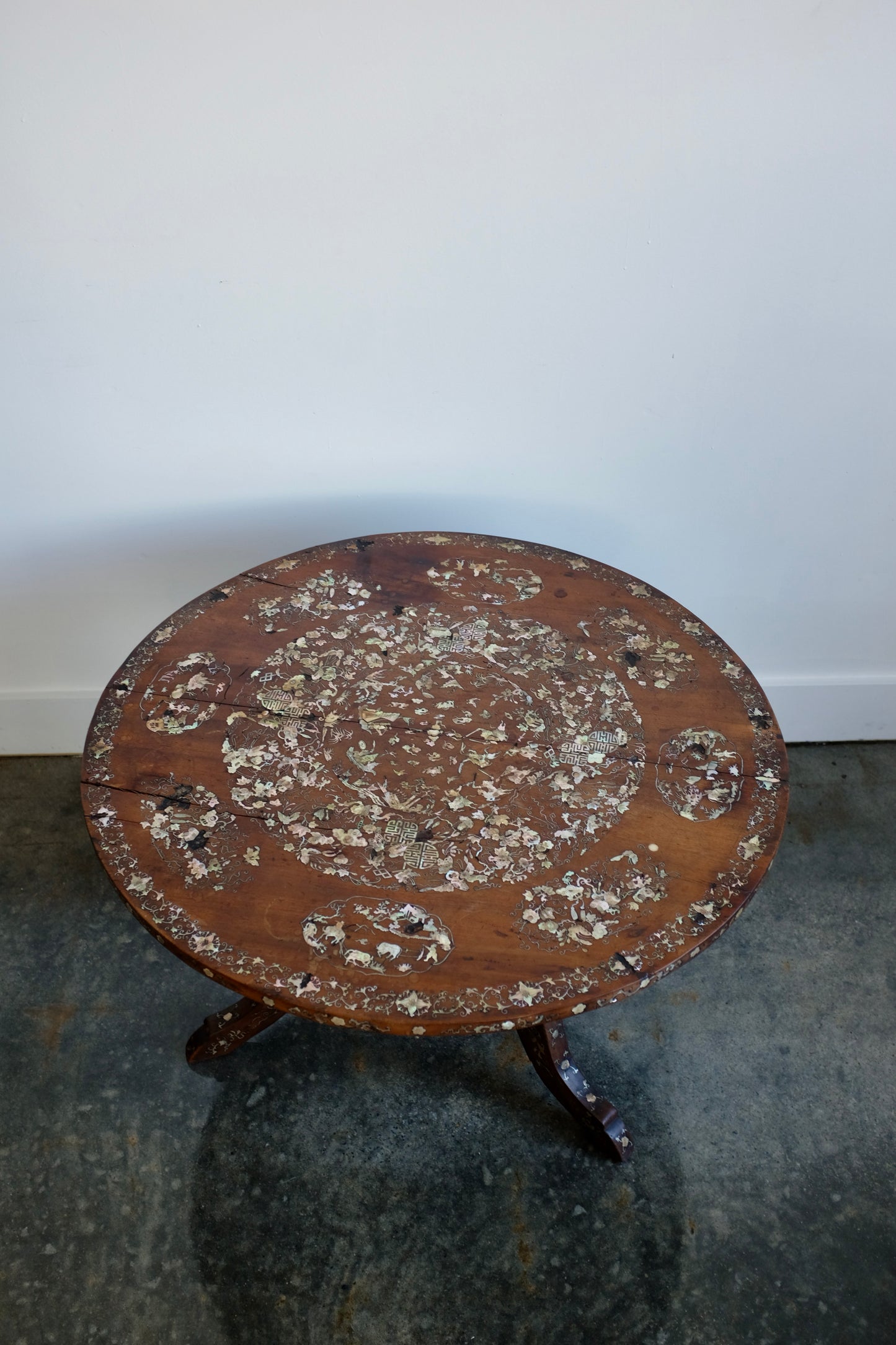 Antique Chinese Mother of Pearl Inlaid Coffee Table
