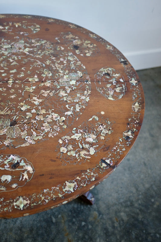 Antique Chinese Mother of Pearl Inlaid Coffee Table