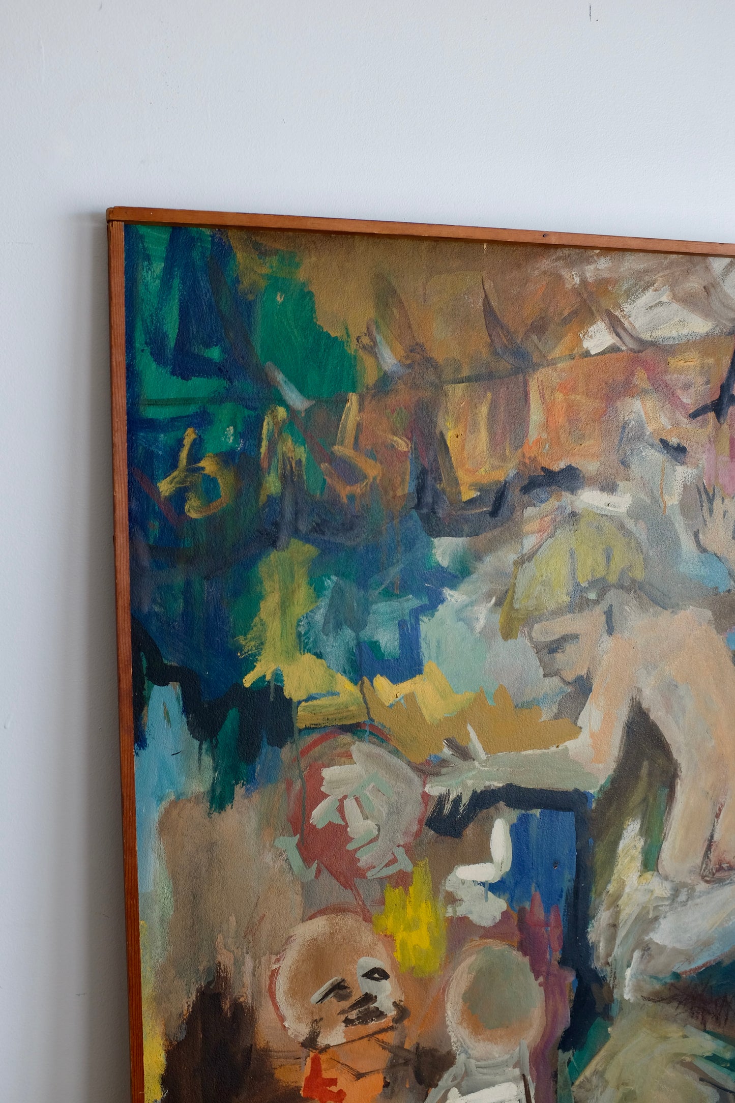 Large Midcentury Abstract Painting, Signed Stawski '60