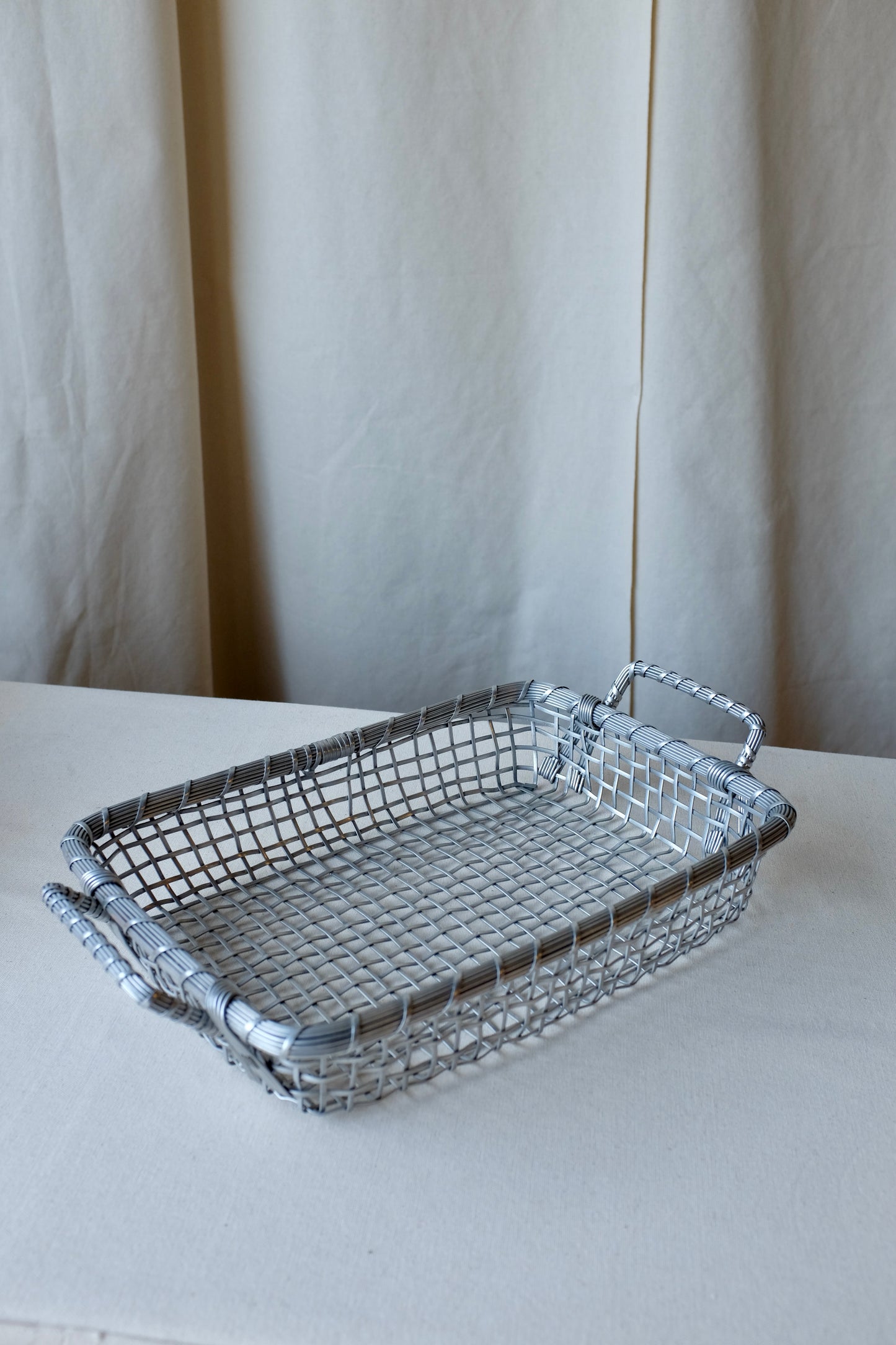 Woven Metal Basket Tray