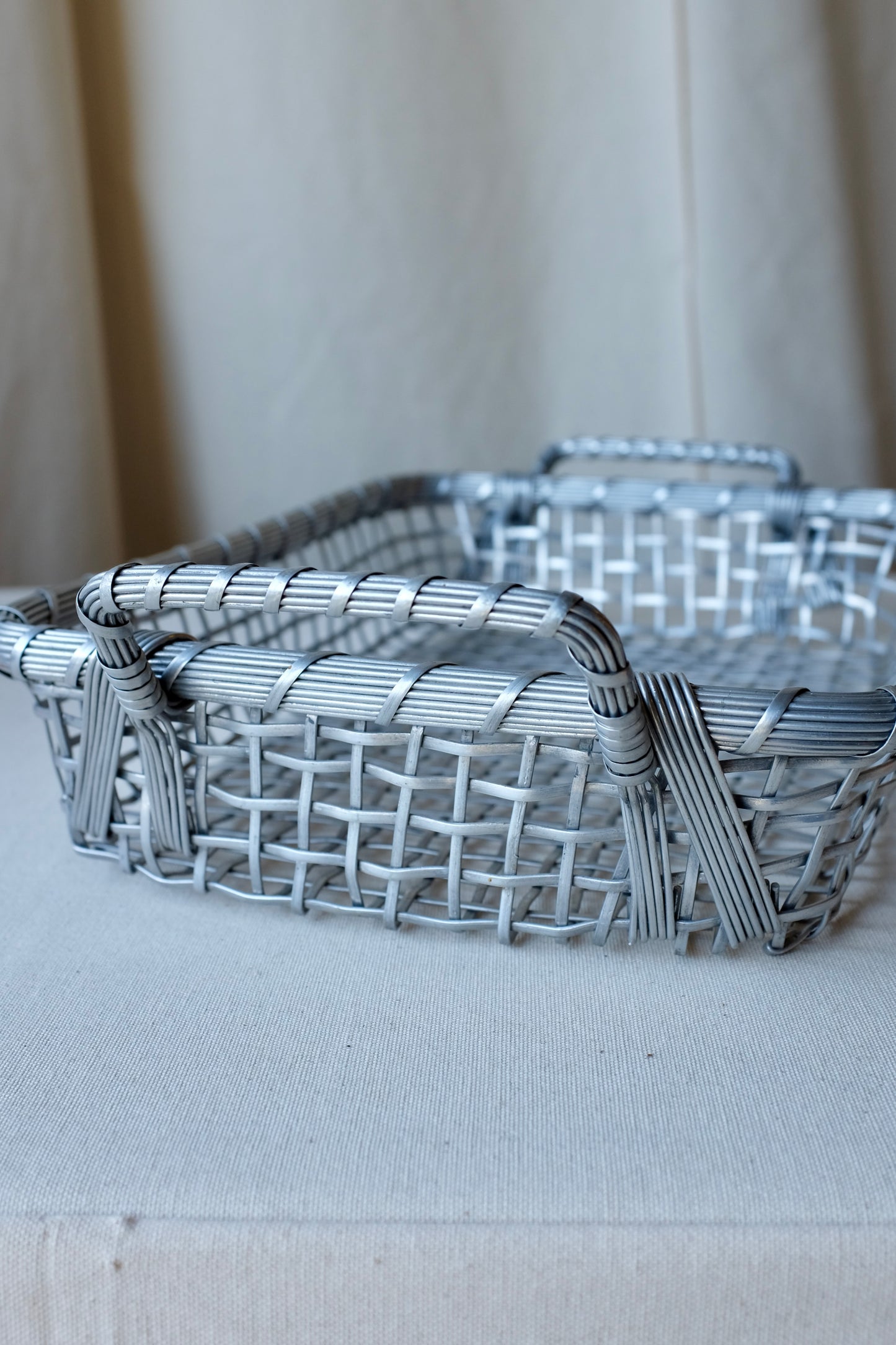 Woven Metal Basket Tray