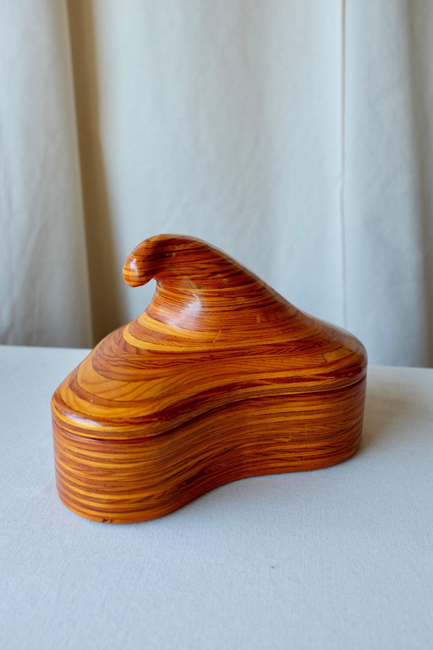 Striped Wood Organic Form Box