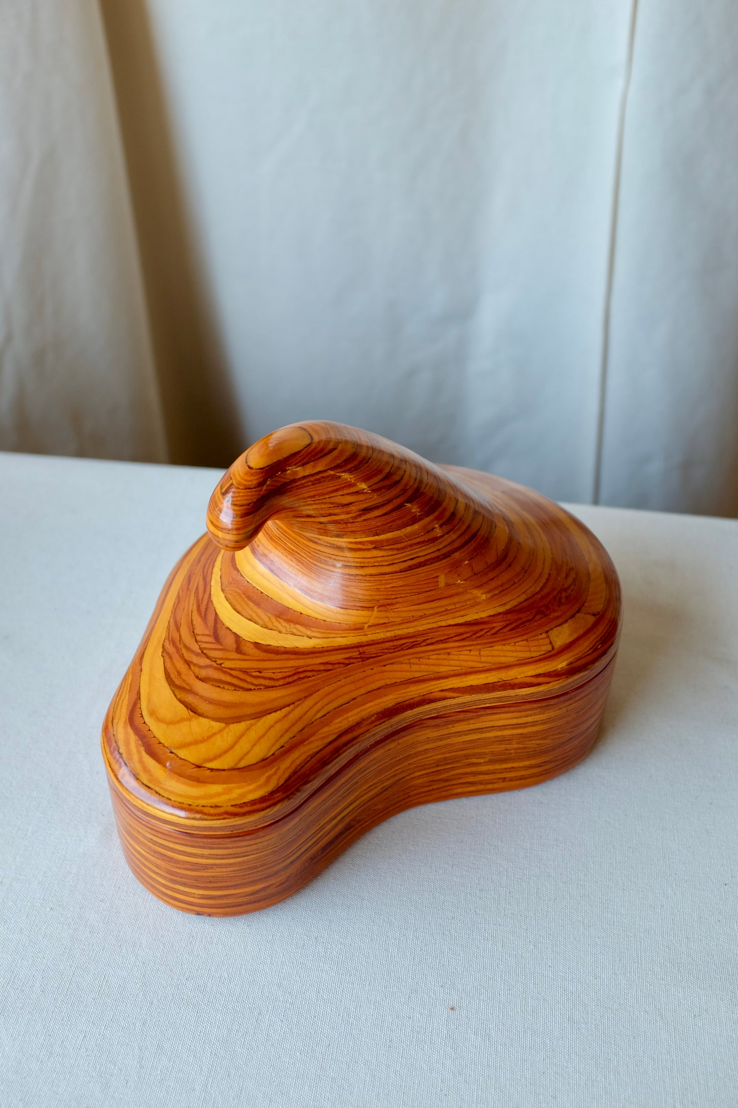 Striped Wood Organic Form Box