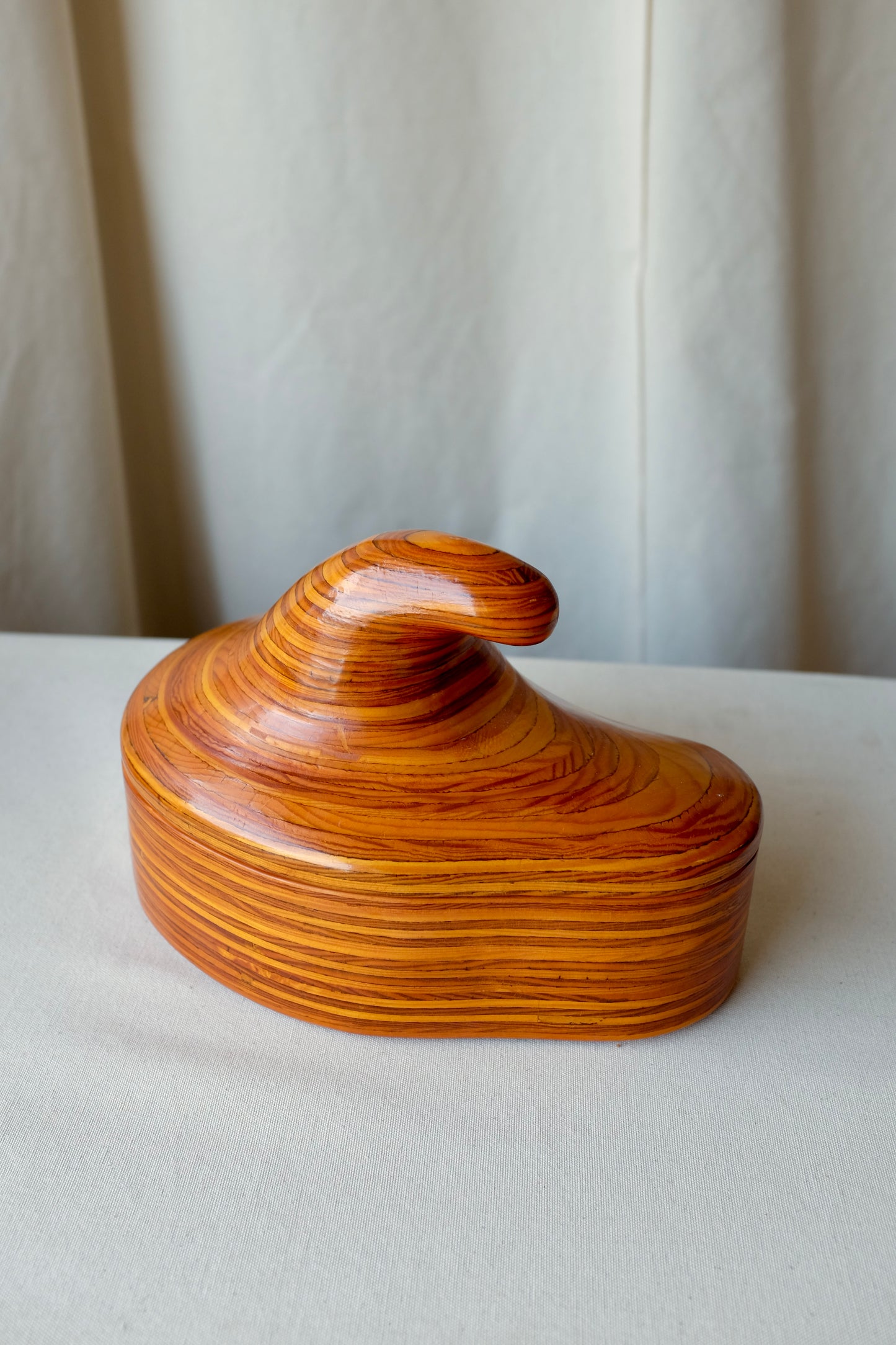 Striped Wood Organic Form Box