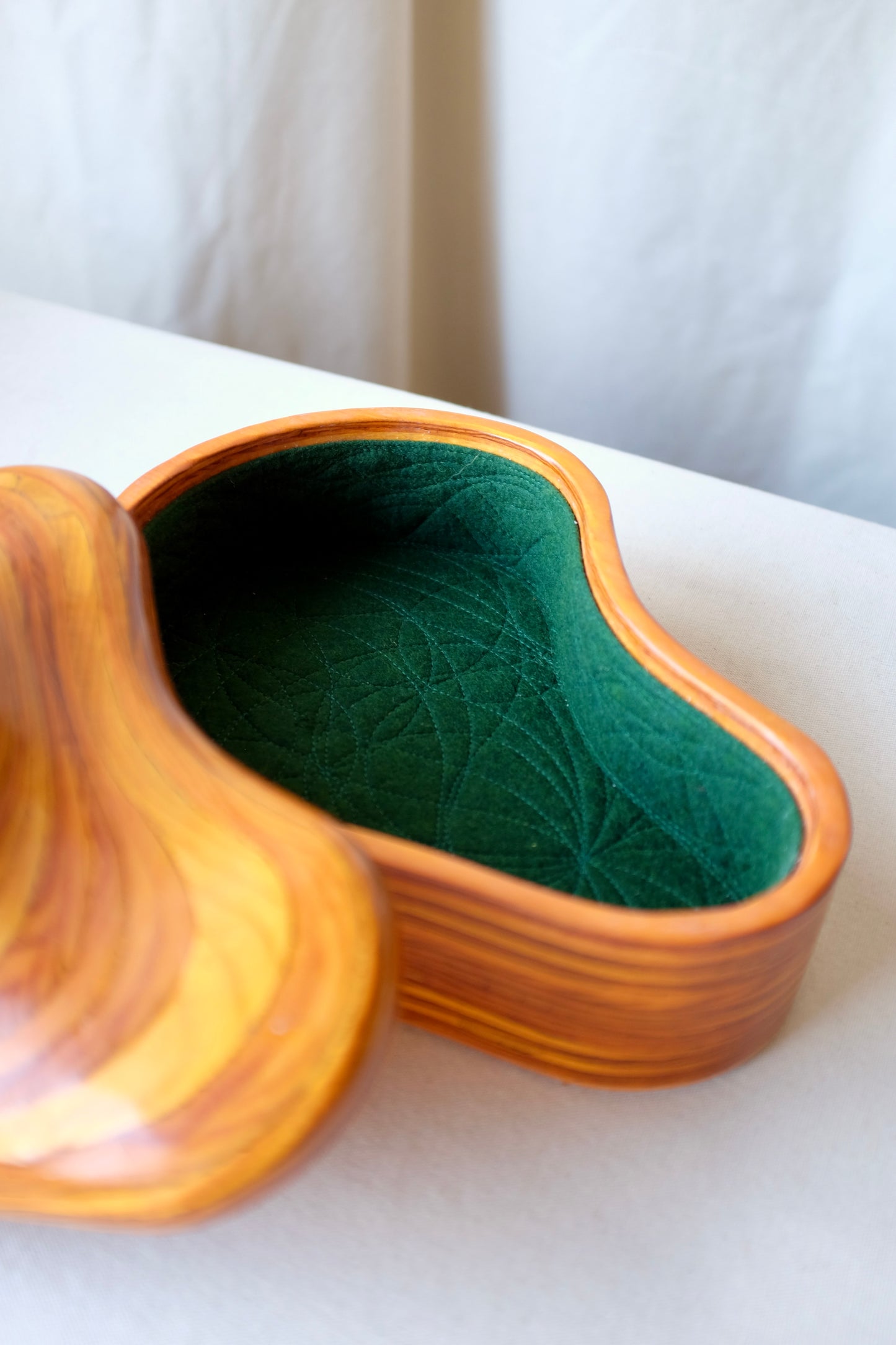 Striped Wood Organic Form Box