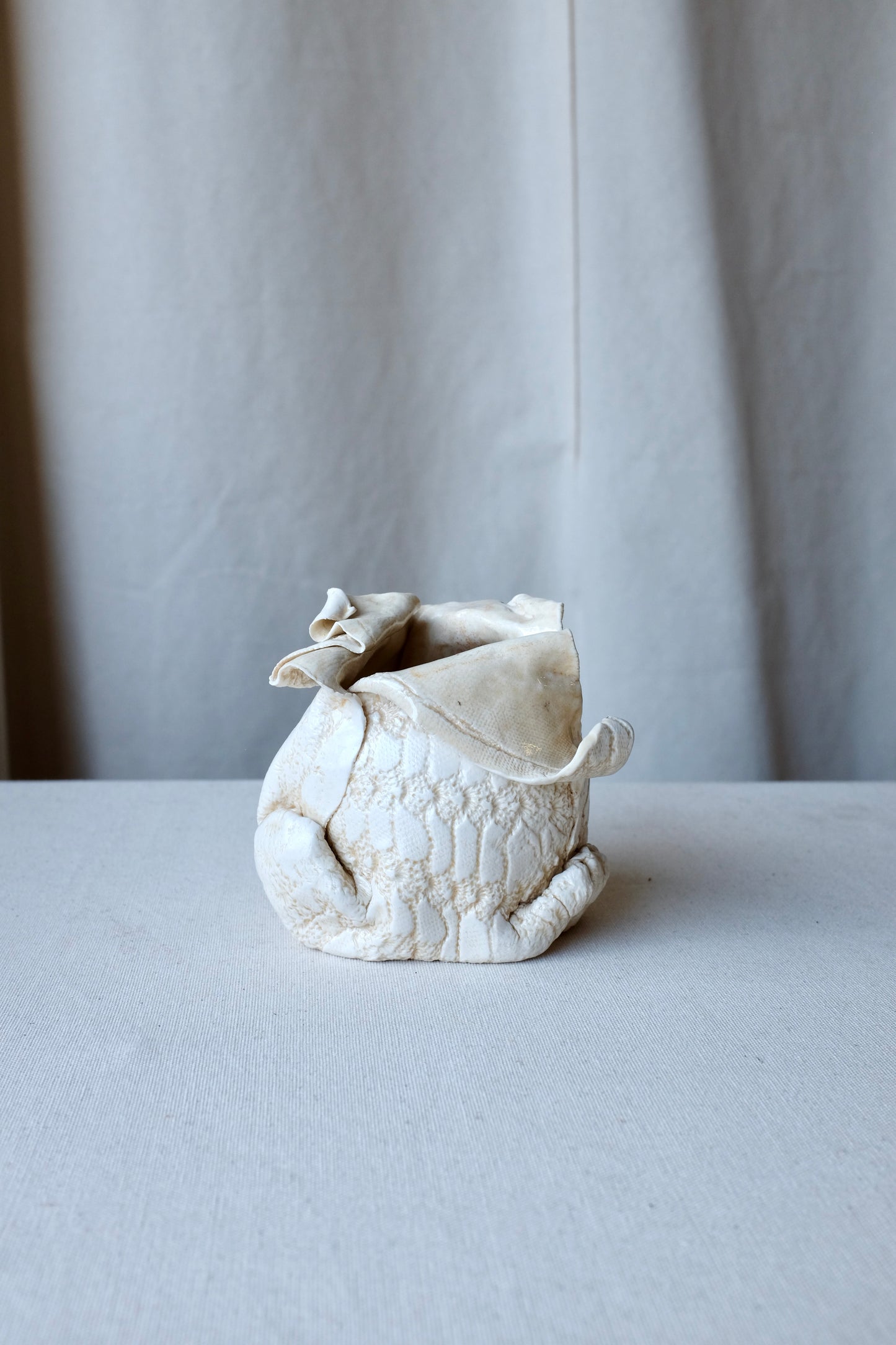 Art Pottery Rope-imprinted Ceramic Vessel