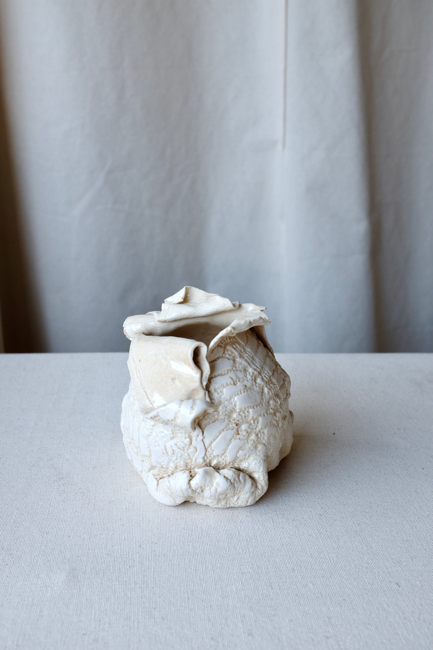 Art Pottery Rope-imprinted Ceramic Vessel