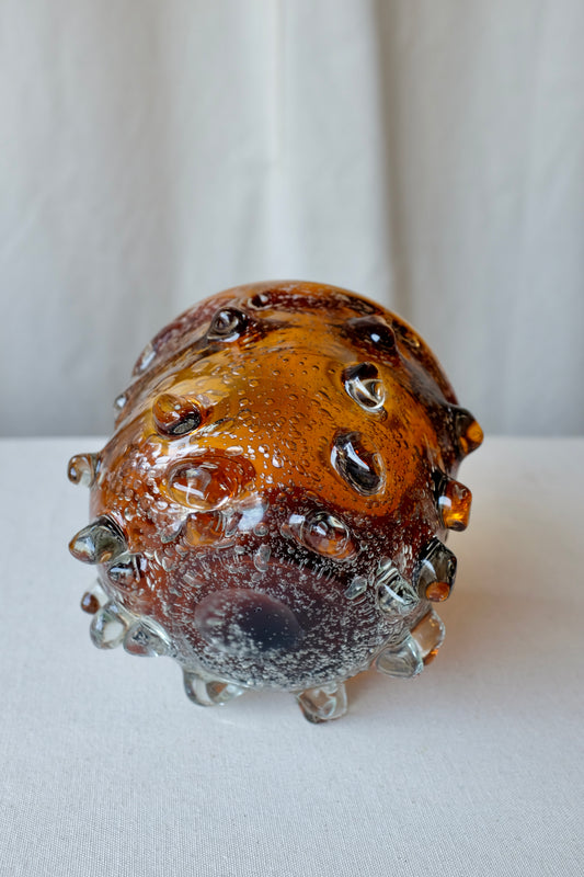 Amber Pulled Glass Bowl