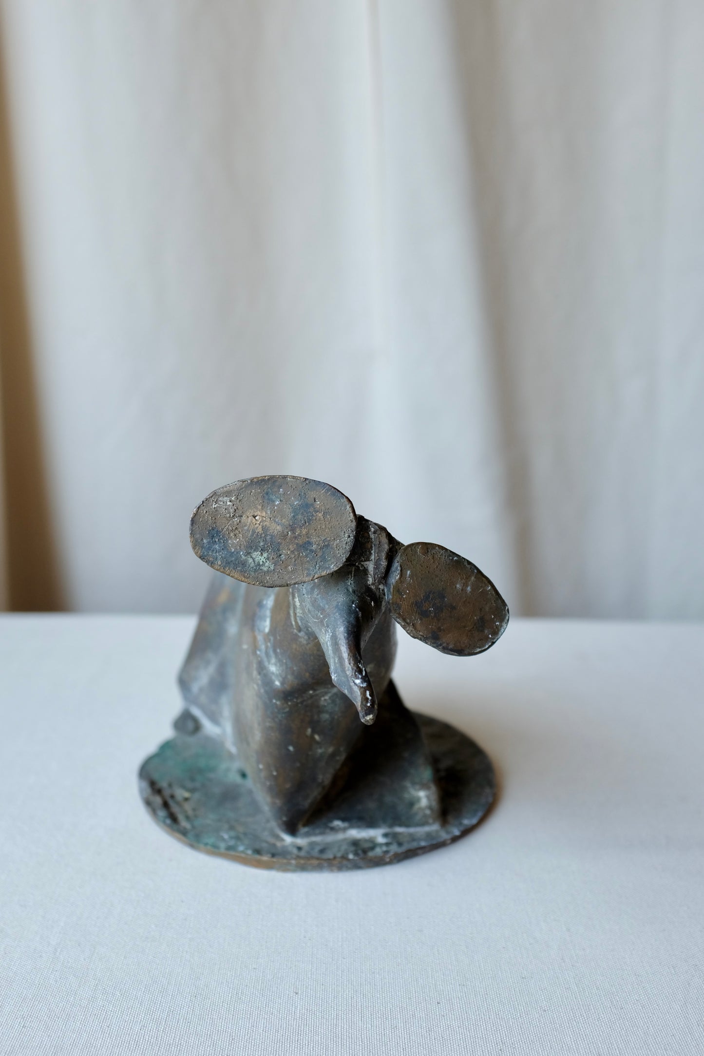Brutalist Bronze Mouse Tabletop Sculpture