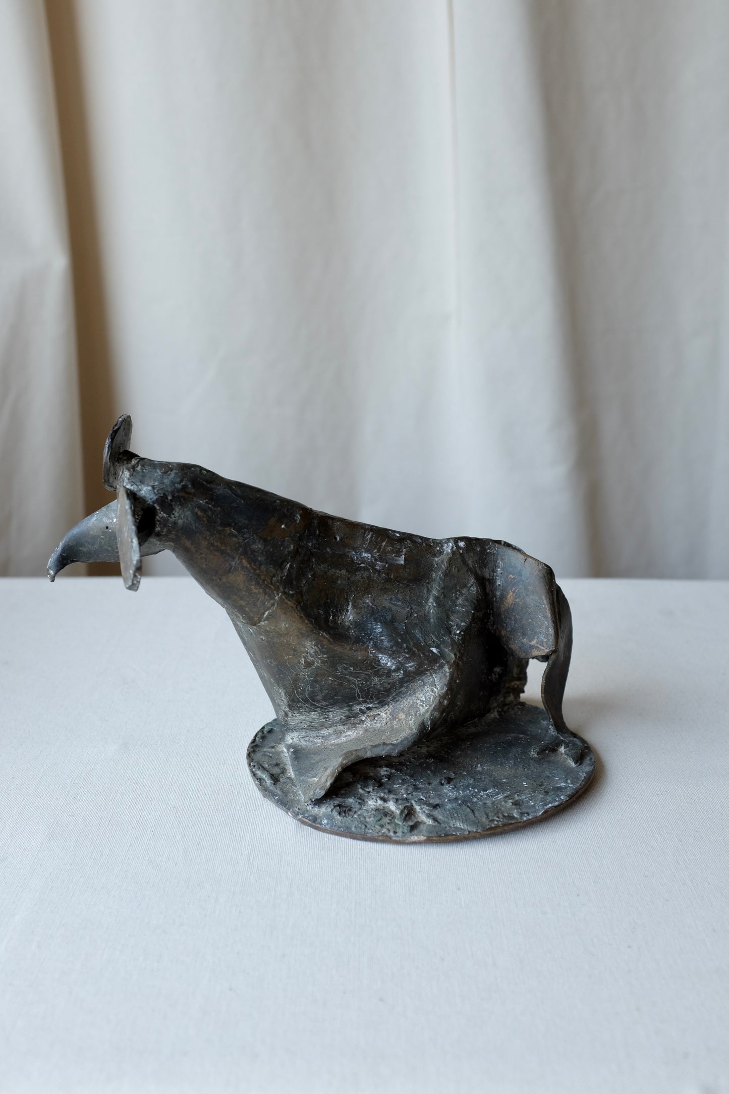 Brutalist Bronze Mouse Tabletop Sculpture