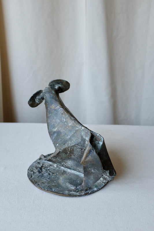 Brutalist Bronze Mouse Tabletop Sculpture