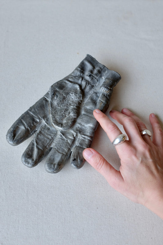 Cast Metal Glove Sculpture