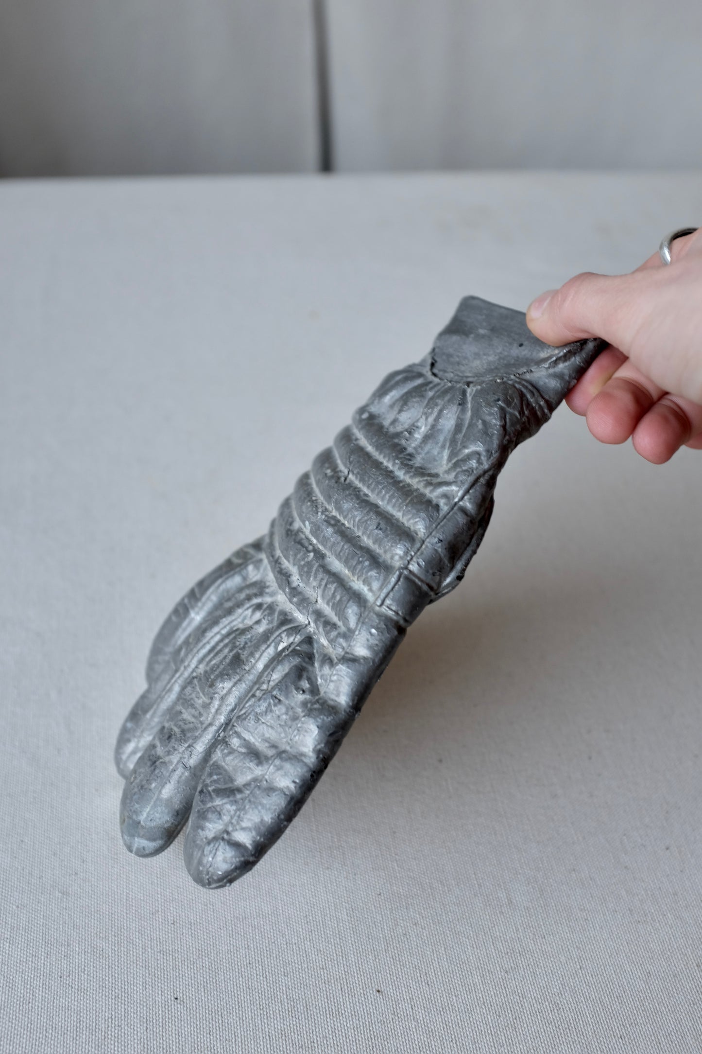 Cast Metal Glove Sculpture
