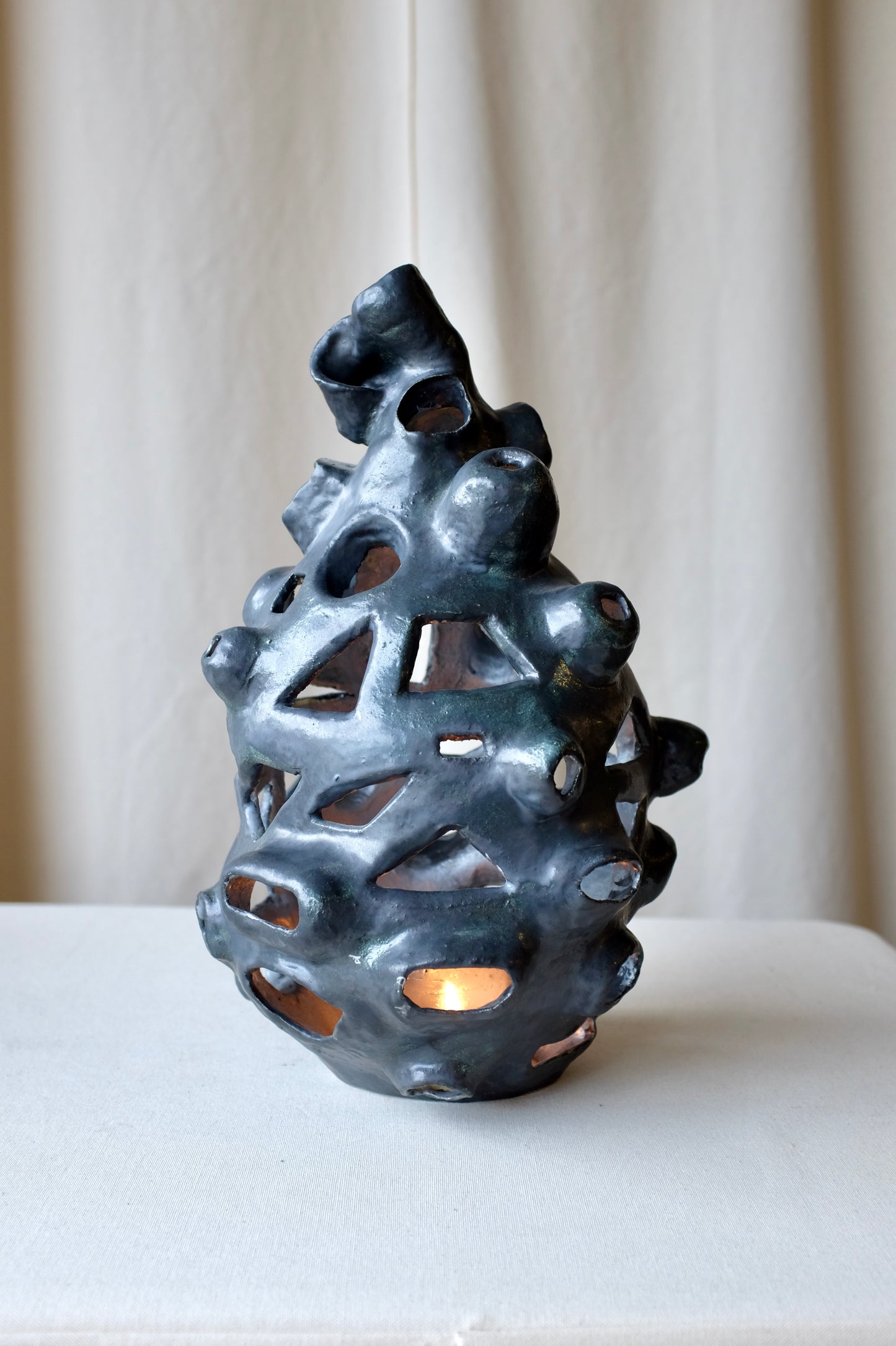 18" Abstract Candle Cover Sculpture, Florence Suerig