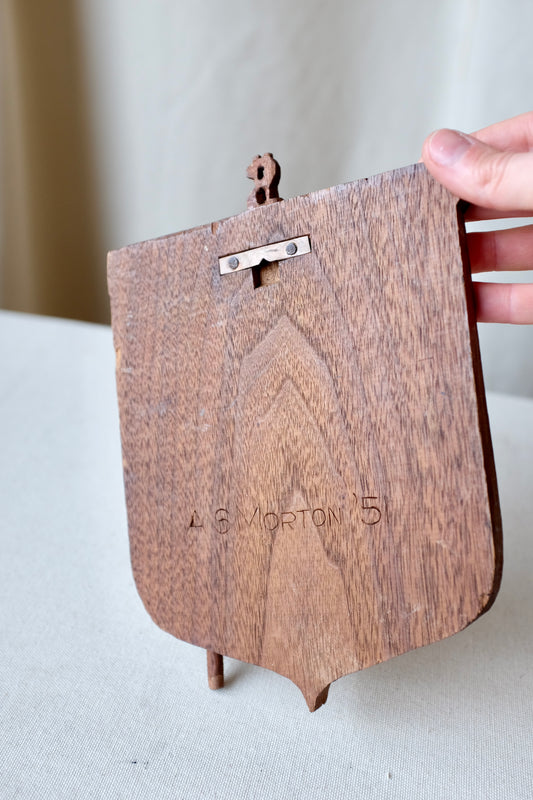 Wood Carved Hand Tools Folk Art Plaque, 1951