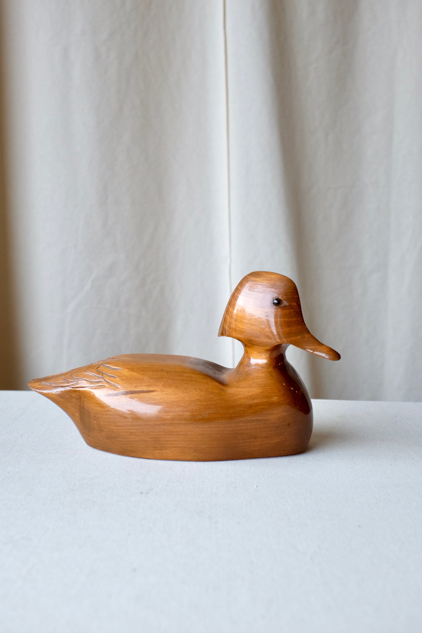Wood Carved Duck Decoy, Hooded Merganser