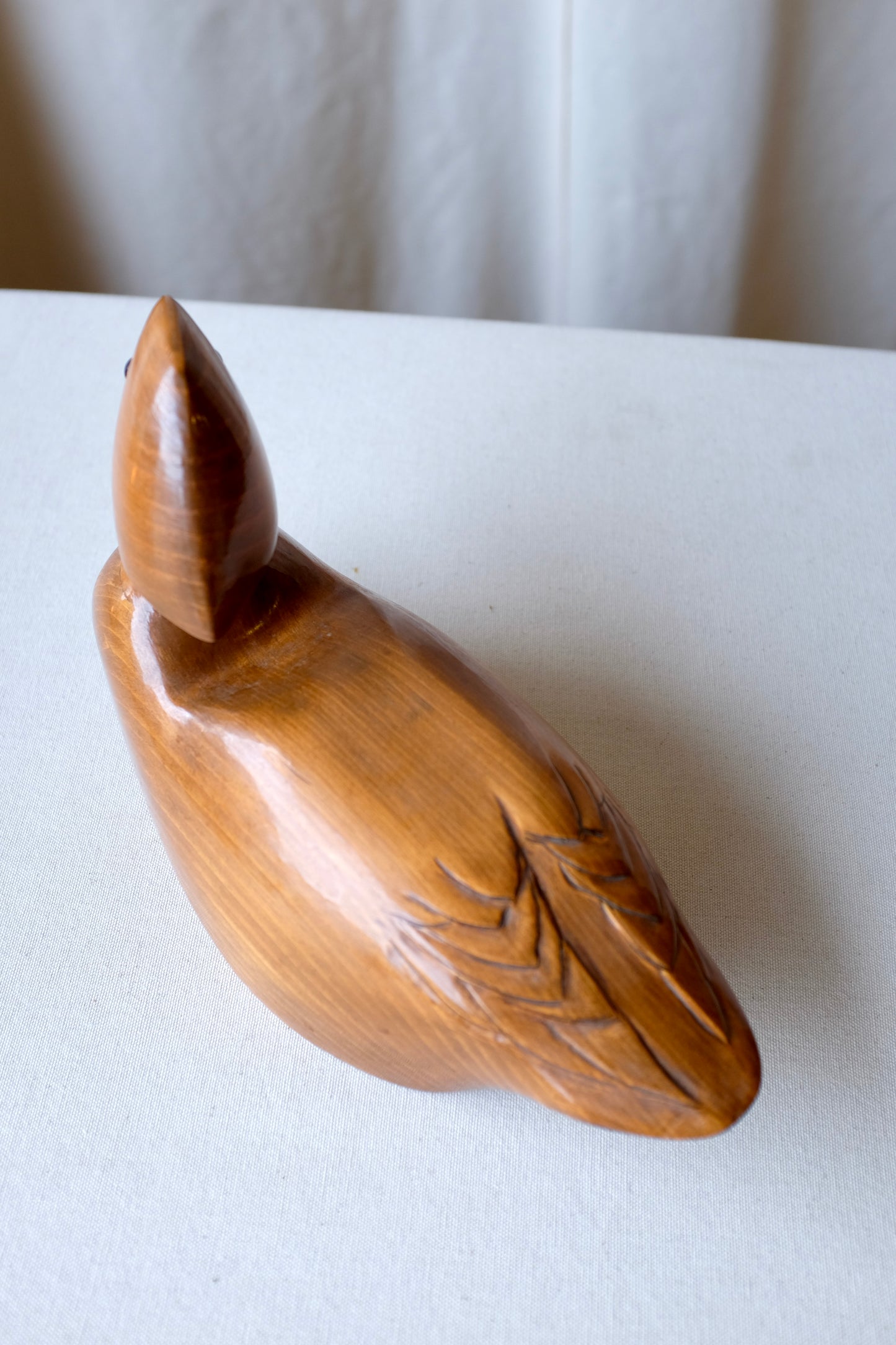 Wood Carved Duck Decoy, Hooded Merganser