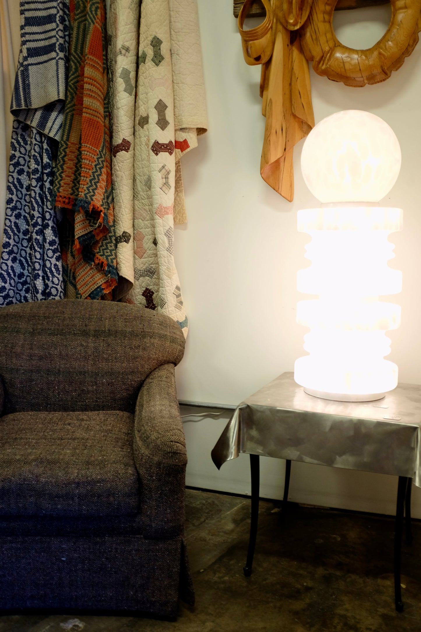 Curtis Jeré Stainless Trompe L'oeil Draped Table