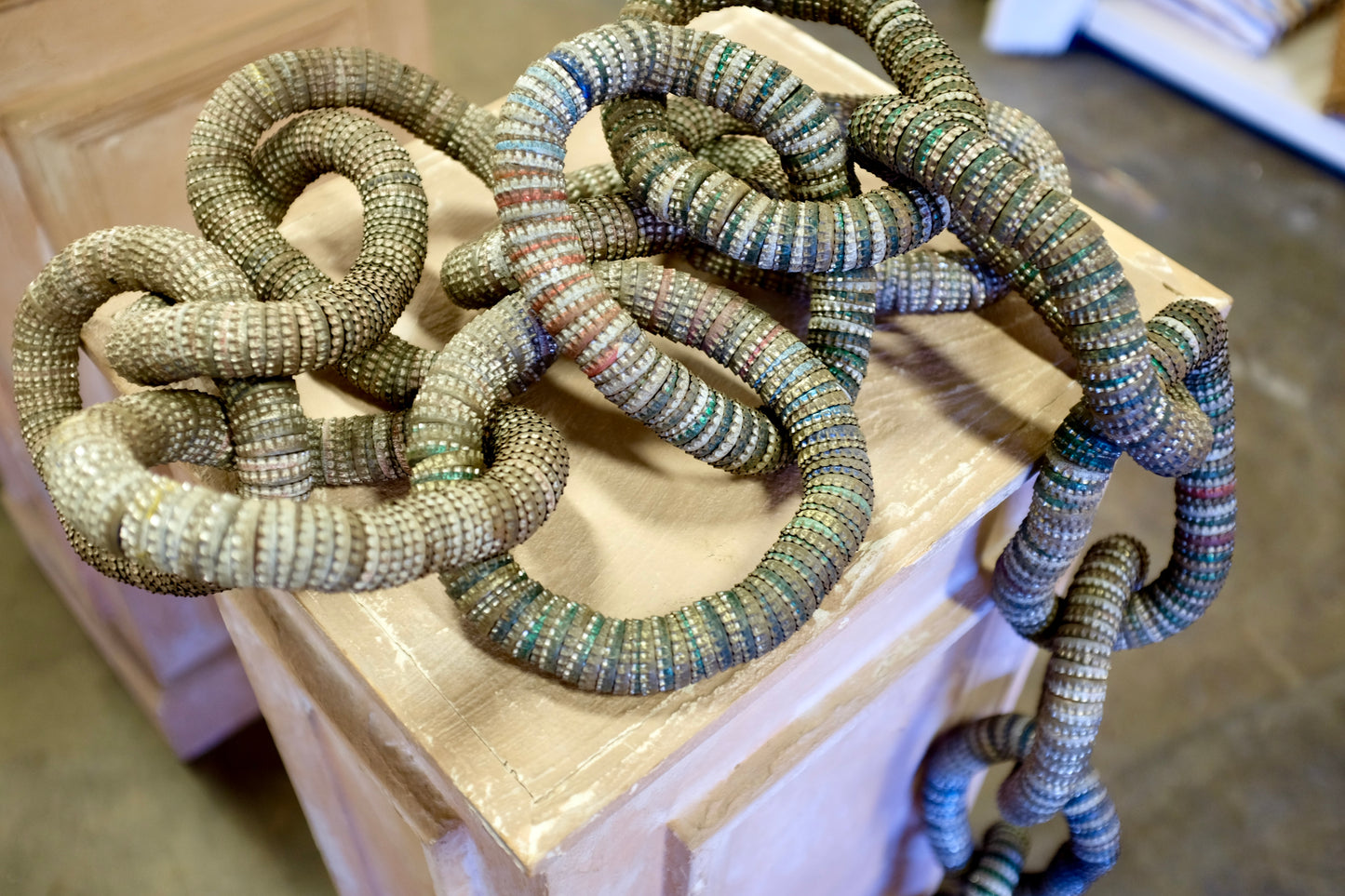 Long Tramp Art Bottle Cap Chain