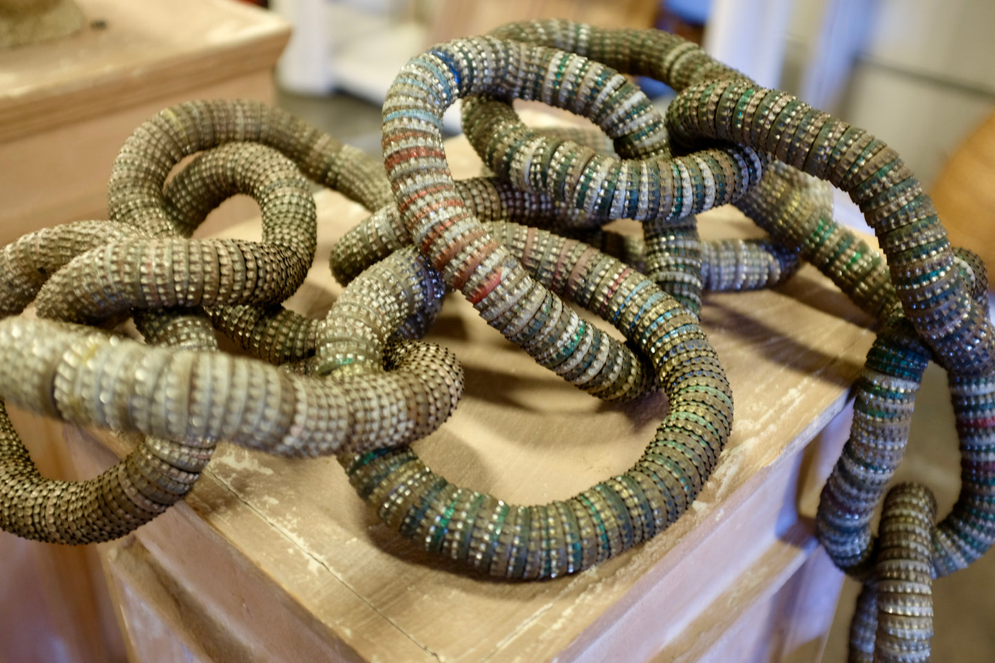 Long Tramp Art Bottle Cap Chain