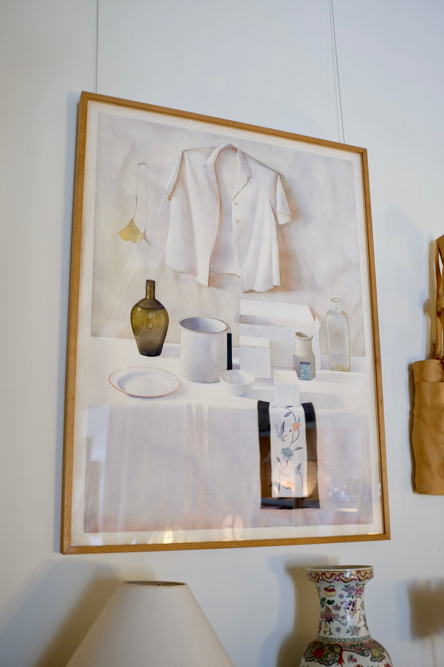 Large Framed Watercolor Still Life, Leslie Baker, 1982