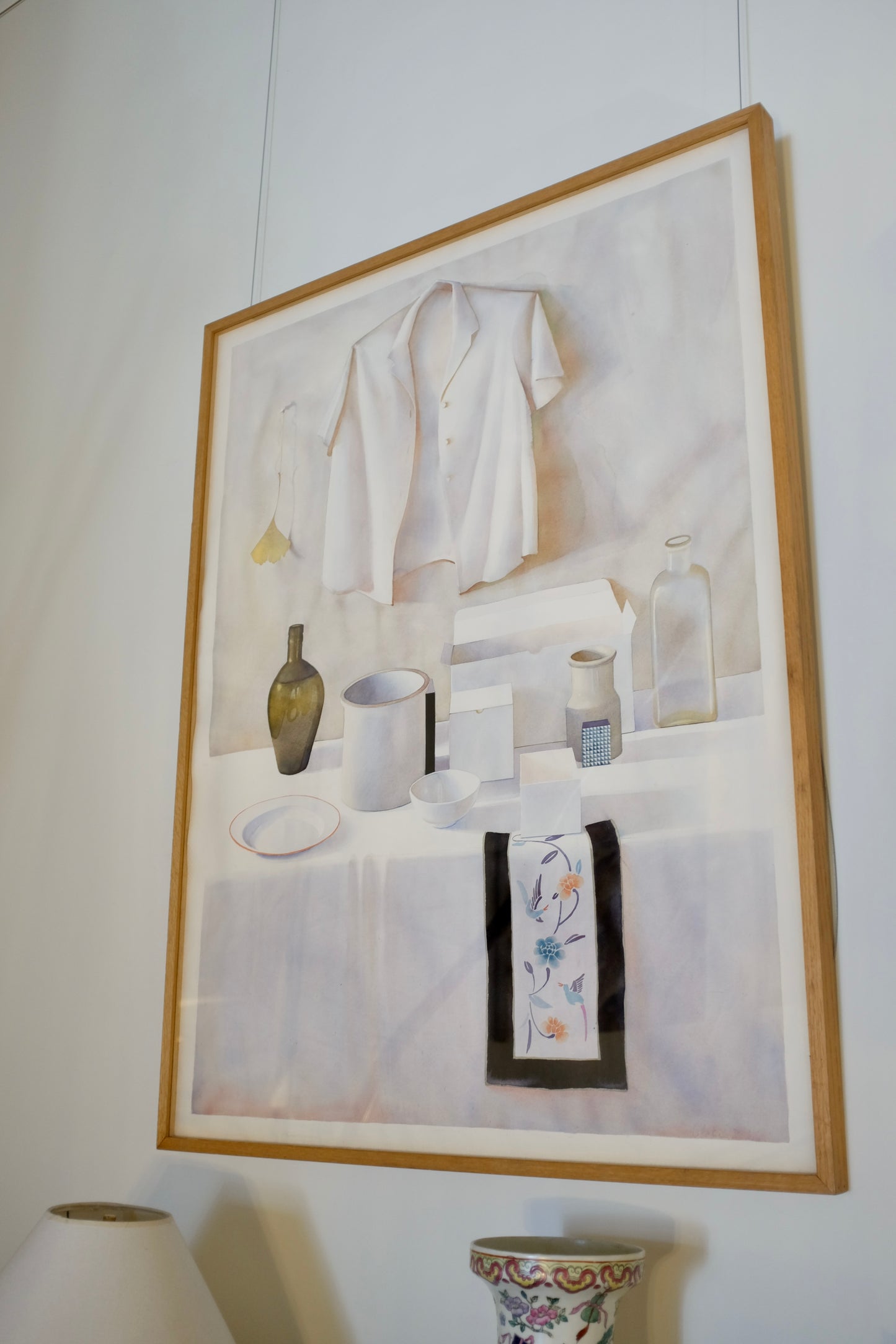 Large Framed Watercolor Still Life, Leslie Baker, 1982
