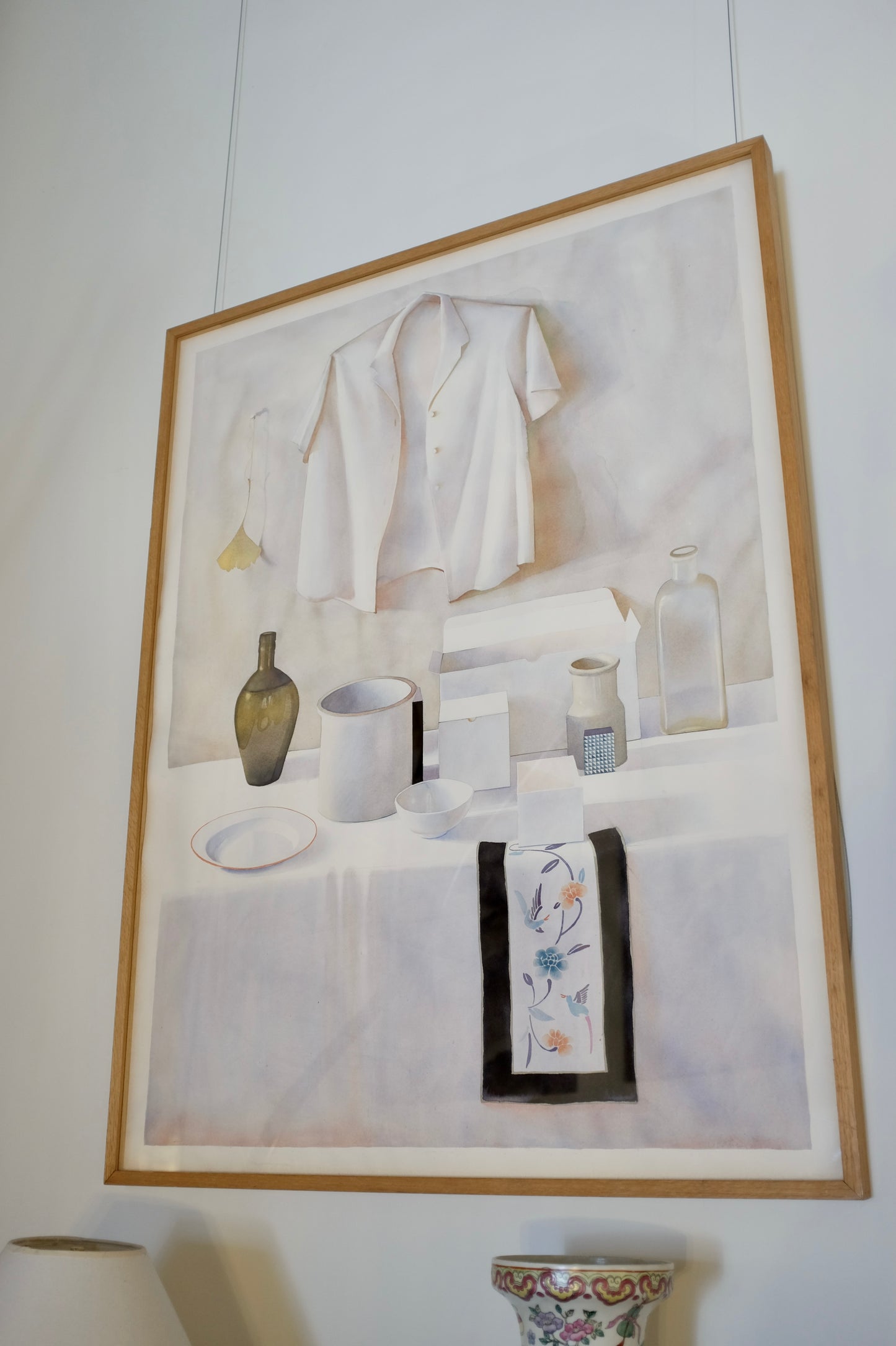 Large Framed Watercolor Still Life, Leslie Baker, 1982