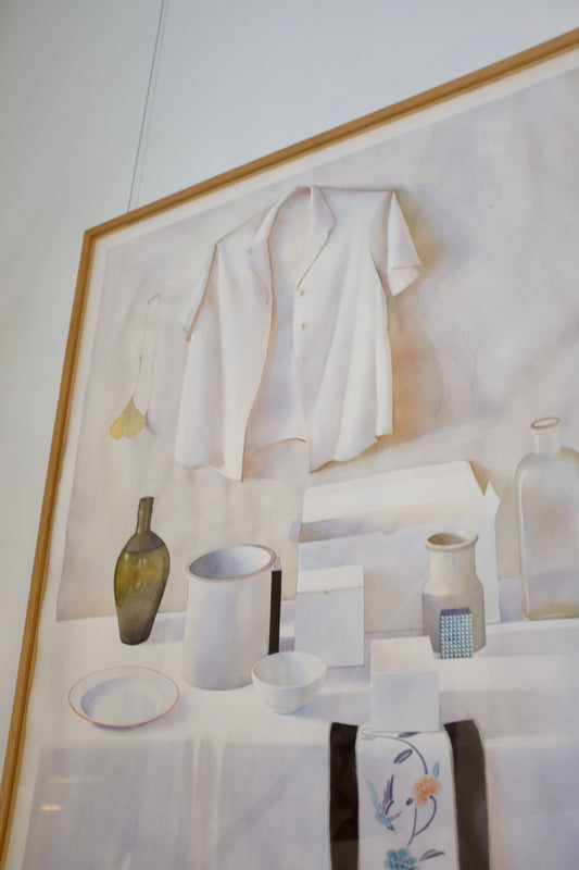 Large Framed Watercolor Still Life, Leslie Baker, 1982