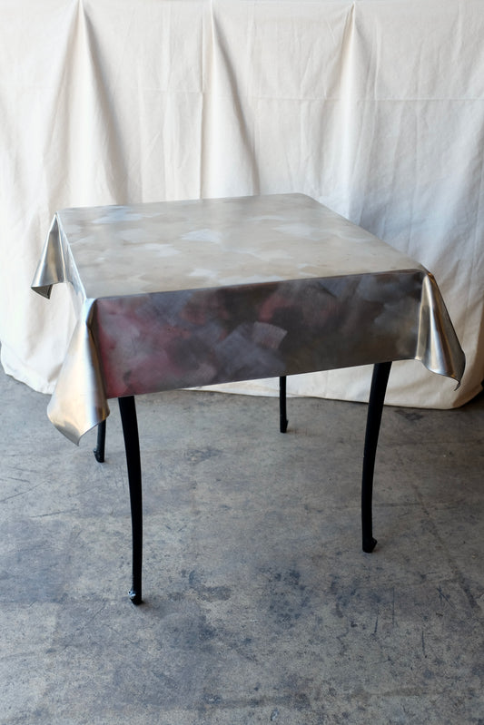 Curtis Jeré Stainless Trompe L'oeil Draped Table