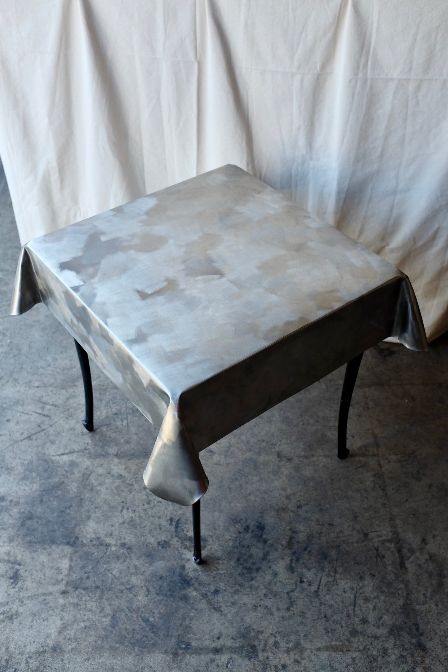 Curtis Jeré Stainless Trompe L'oeil Draped Table