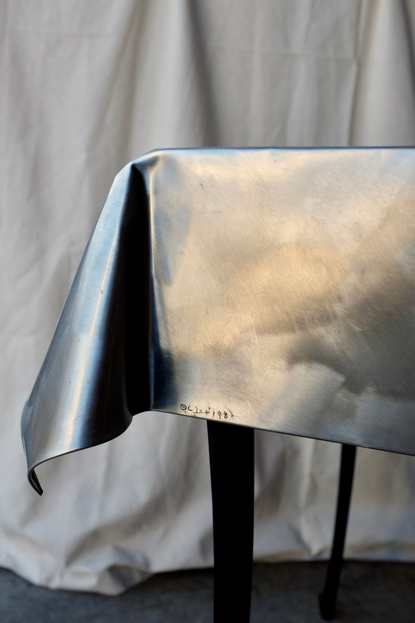 Curtis Jeré Stainless Trompe L'oeil Draped Table