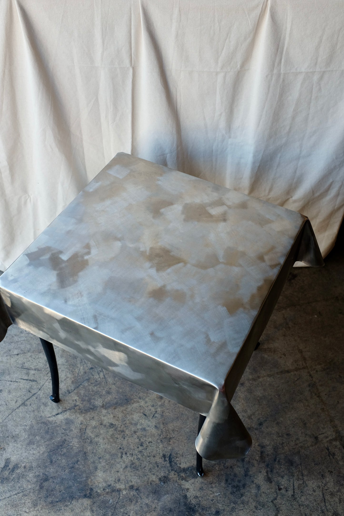 Curtis Jeré Stainless Trompe L'oeil Draped Table